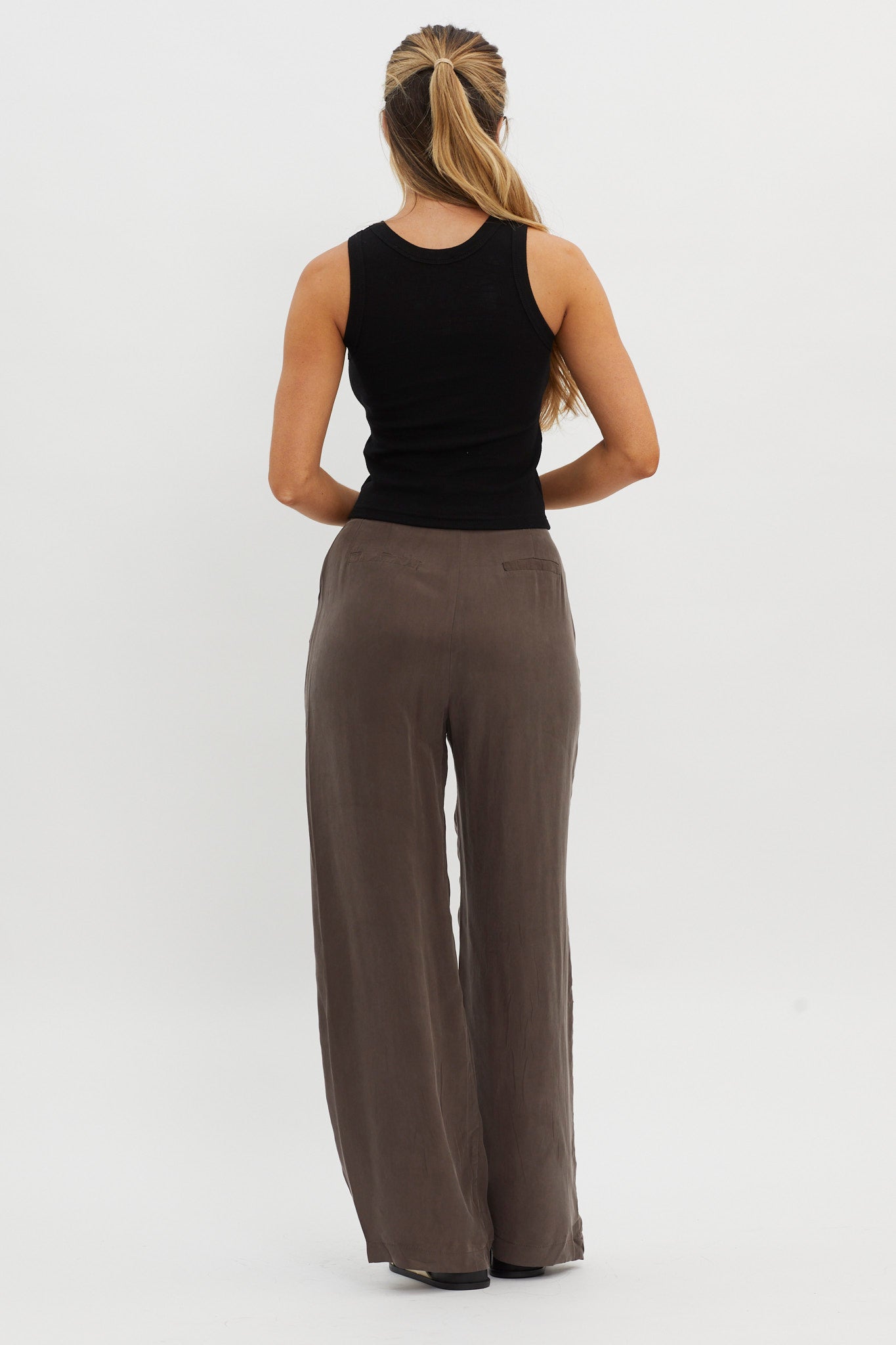 Dodie Straight Leg Trouser Pants Warm Grey by Selfie Leslie Australia