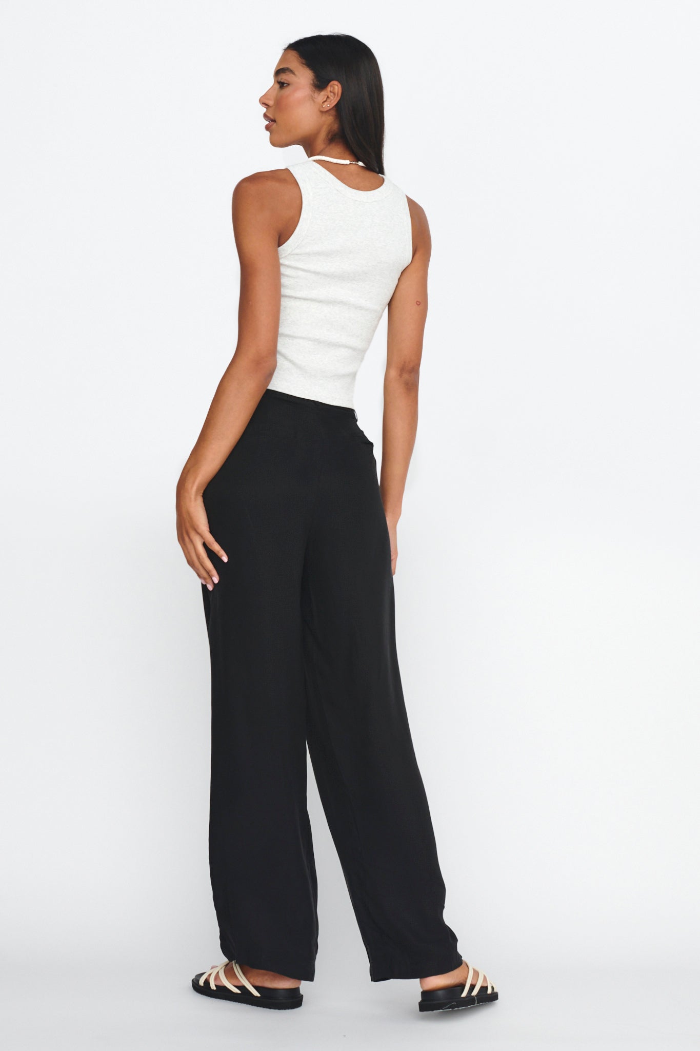 Dodie Straight Leg Trouser Pants Black by Selfie Leslie Australia
