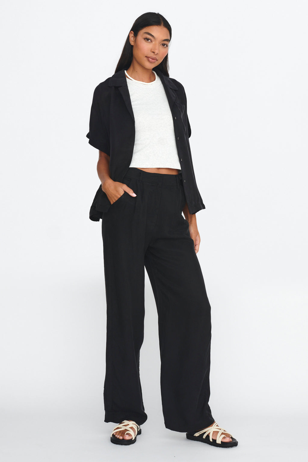 Dodie Straight Leg Trouser Pants Black by Selfie Leslie Australia