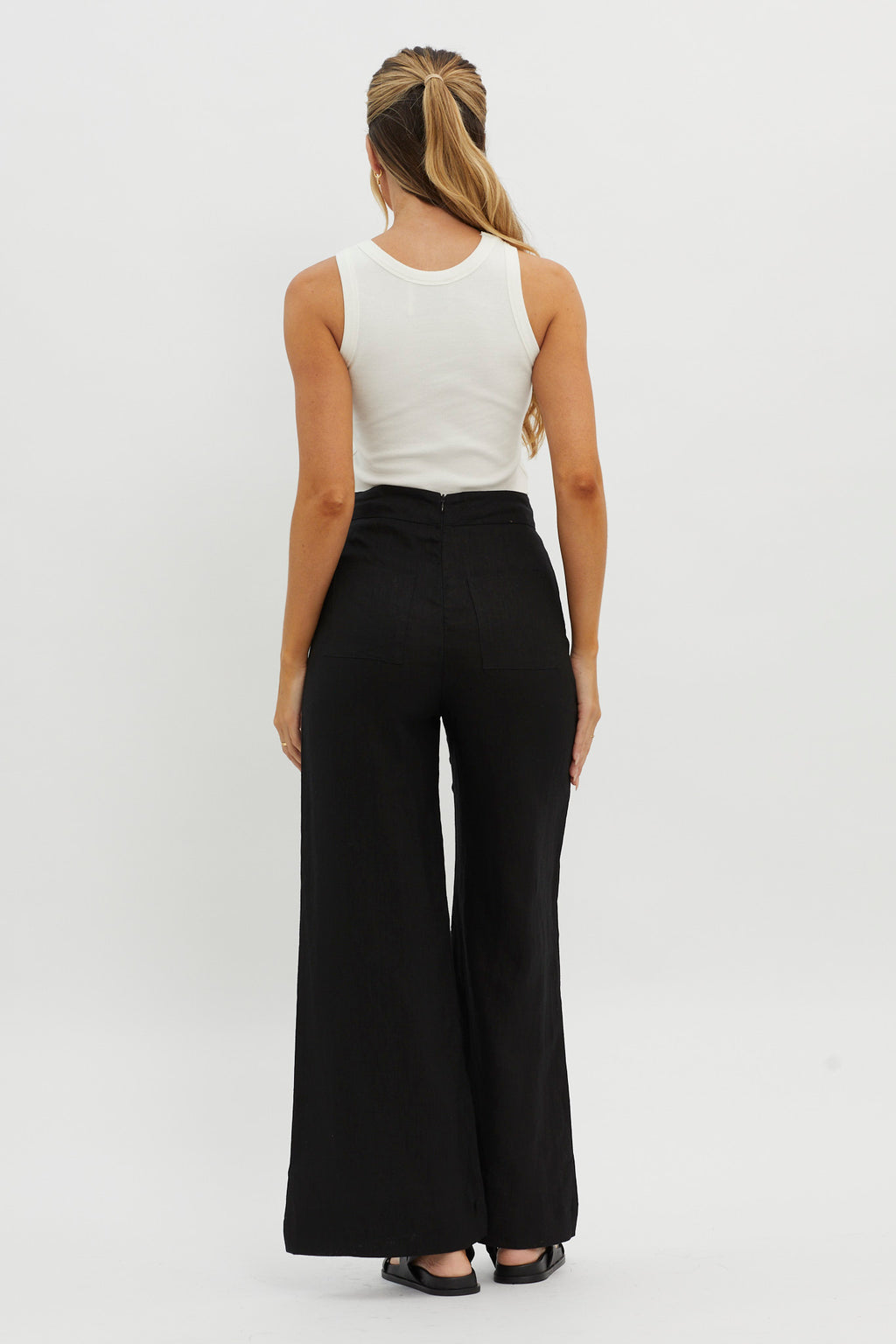 Wanda Wide Leg Pants Black by Selfie Leslie Australia