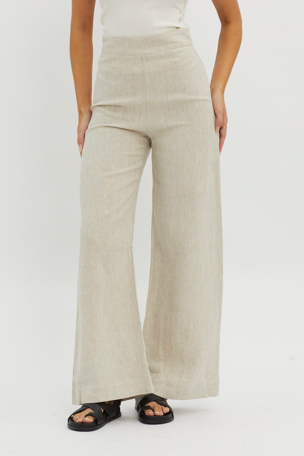 Wanda Wide Leg Pants Oat by Selfie Leslie Australia