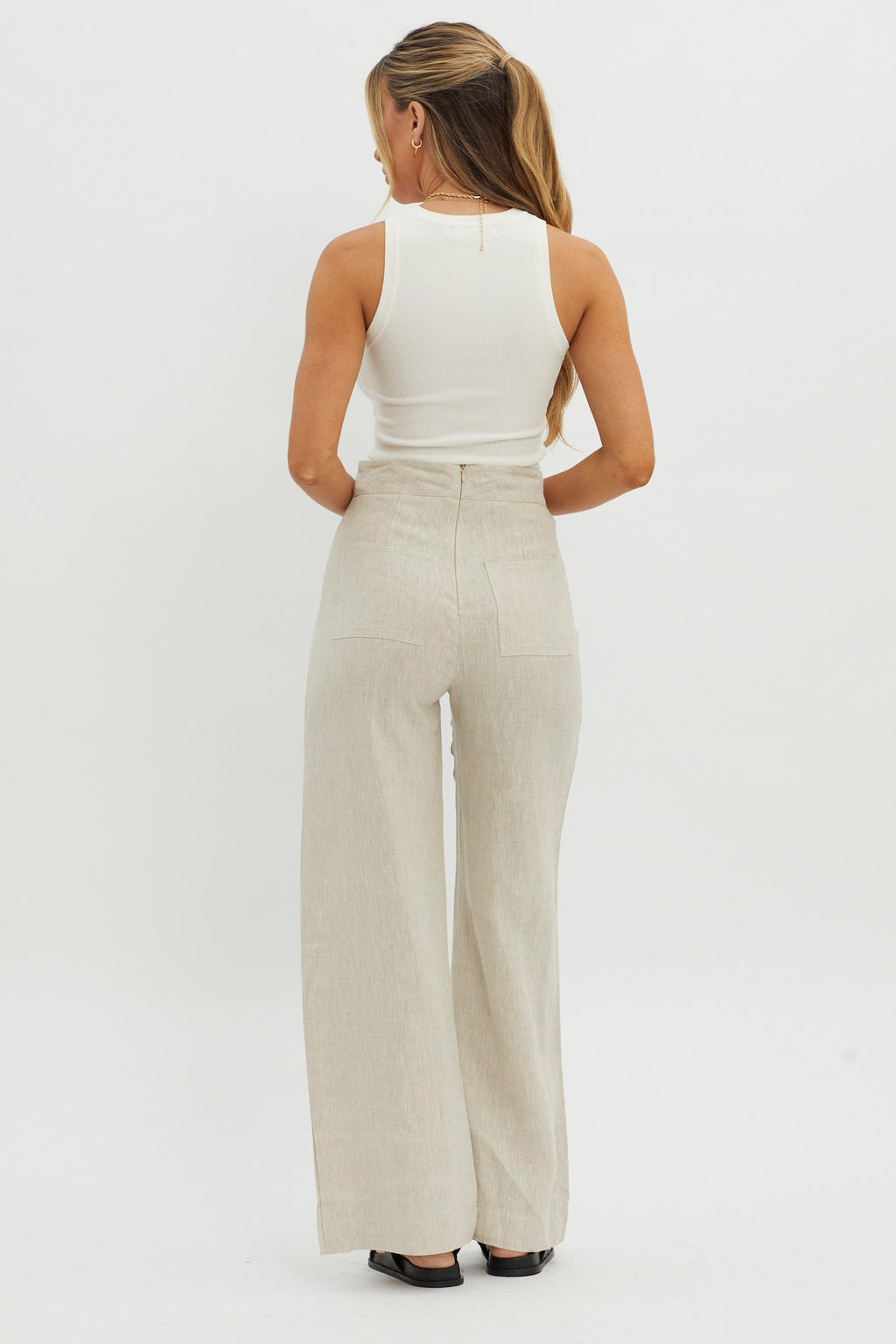 Wanda Wide Leg Pants Oat by Selfie Leslie Australia
