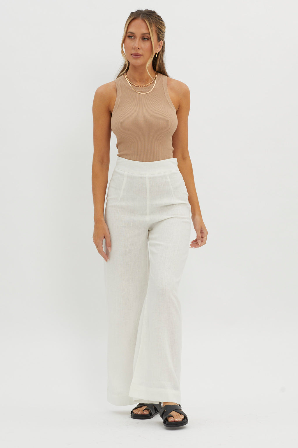 Wanda Wide Leg Pants White by Selfie Leslie Australia