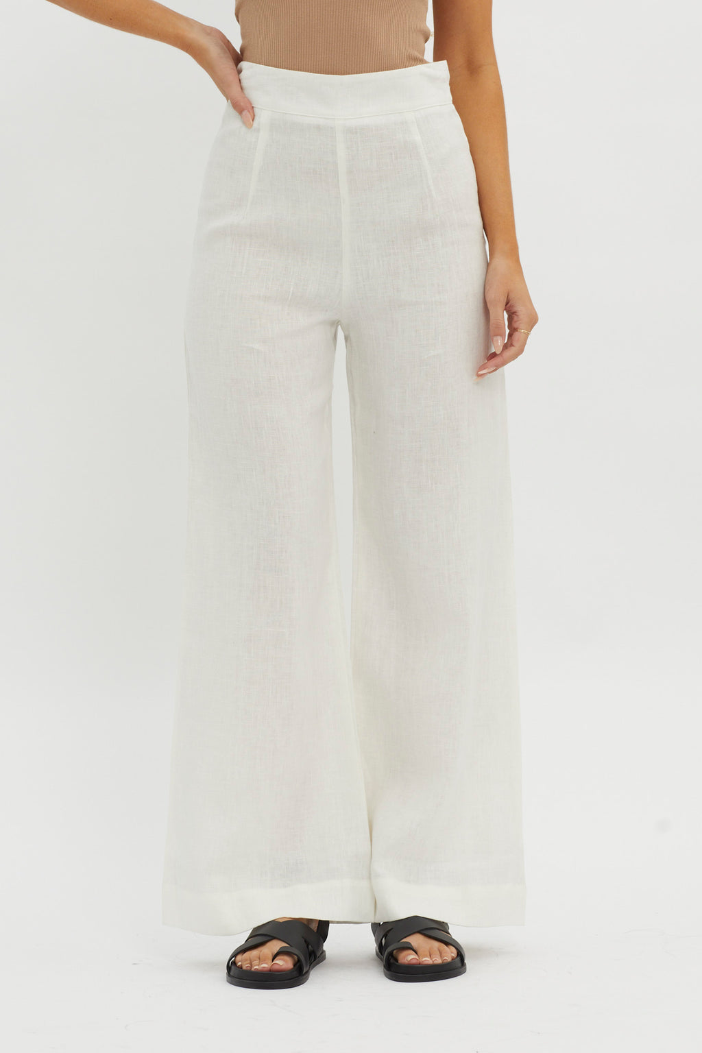 Wanda Wide Leg Pants White by Selfie Leslie Australia