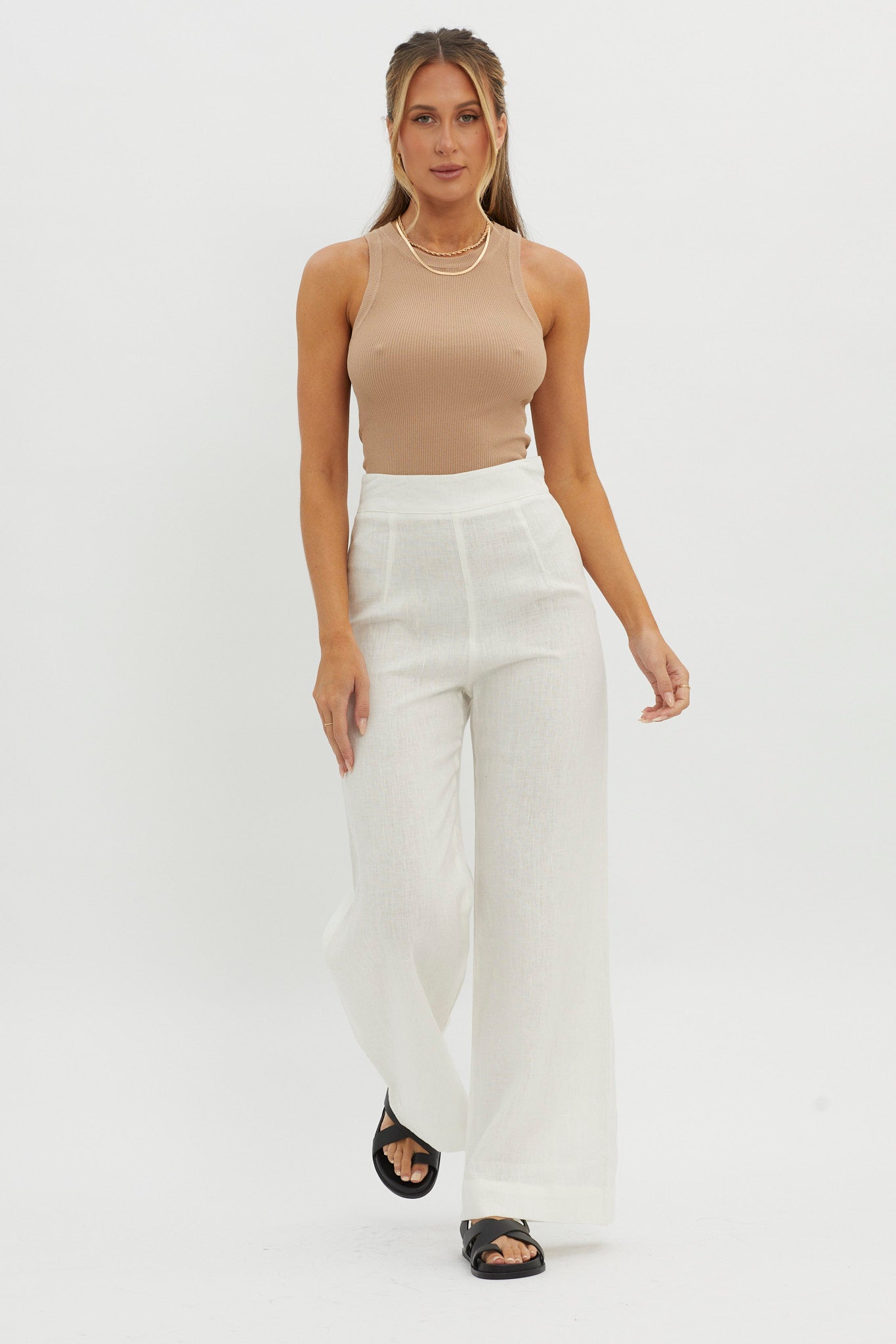 Wanda Wide Leg Pants White by Selfie Leslie Australia