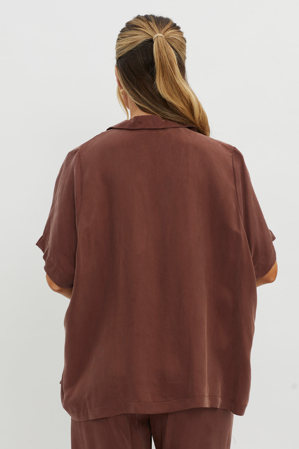 Tessa Button-Up Shirt Choco by Selfie Leslie Australia