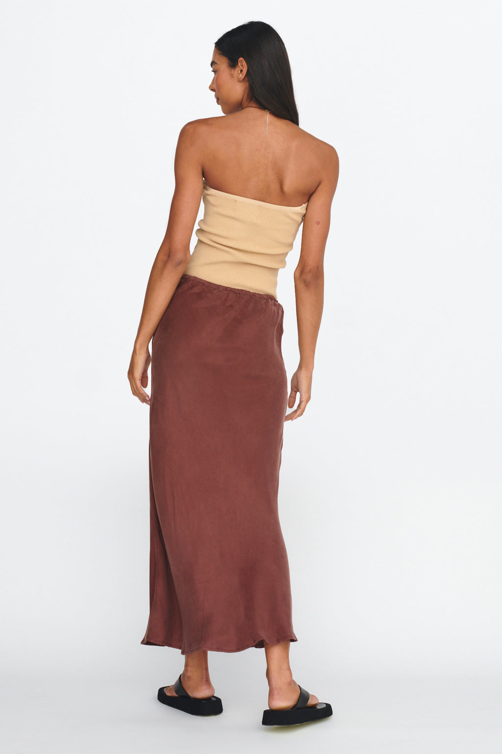 Merisa Drawstring Midi Skirt Choco by Selfie Leslie Australia