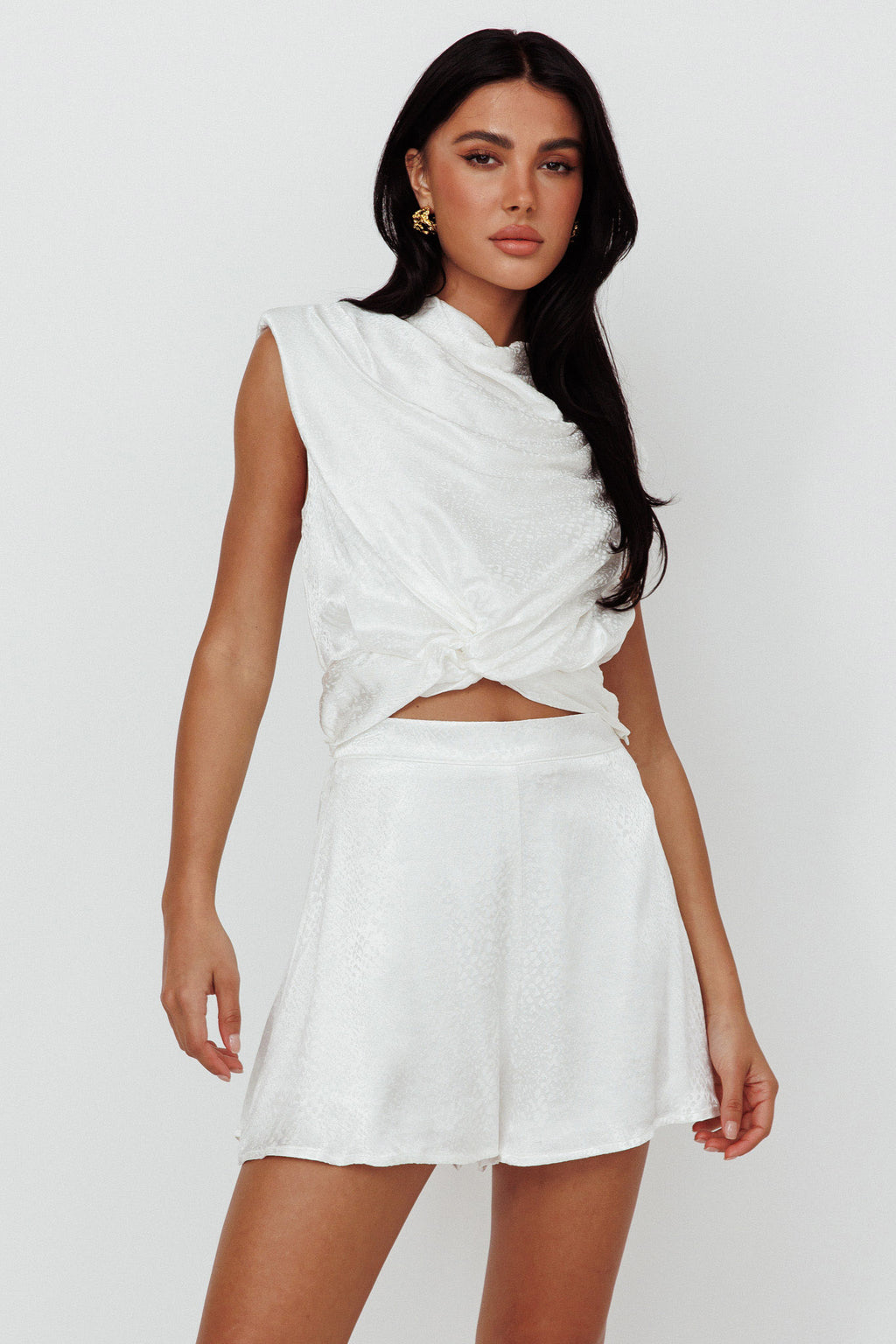 Cruising Twist Waist Top White by Selfie Leslie Australia