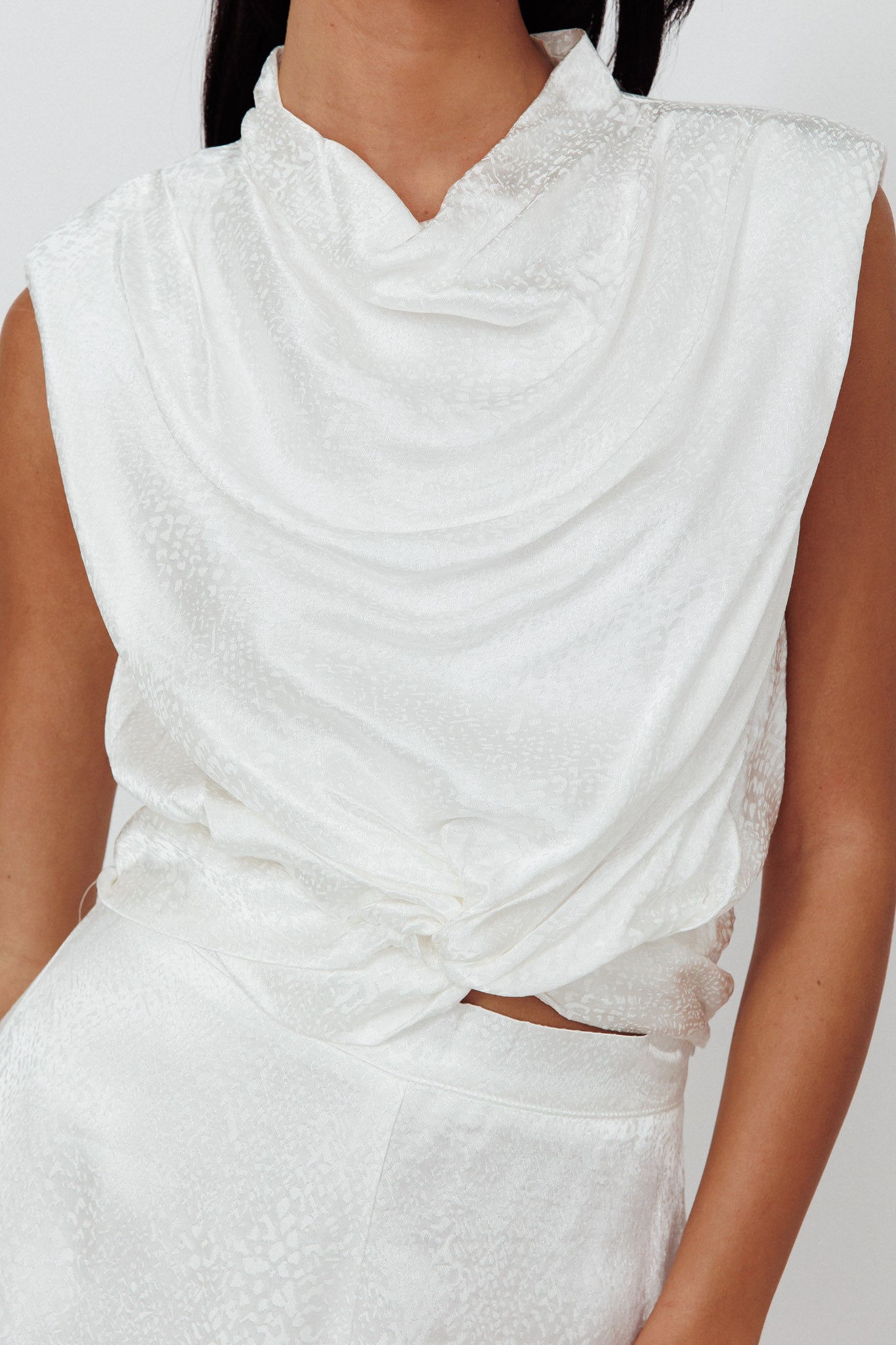 Cruising Twist Waist Top White by Selfie Leslie Australia