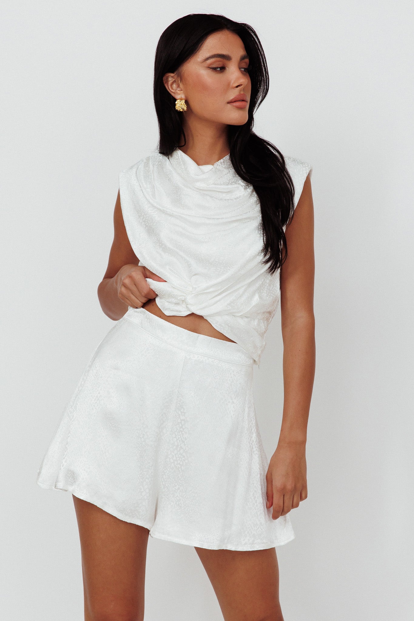 Cruising Twist Waist Top White by Selfie Leslie Australia