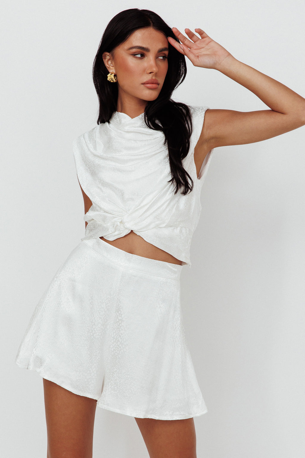 Sailing Snakeskin Texture Shorts White by Selfie Leslie Australia