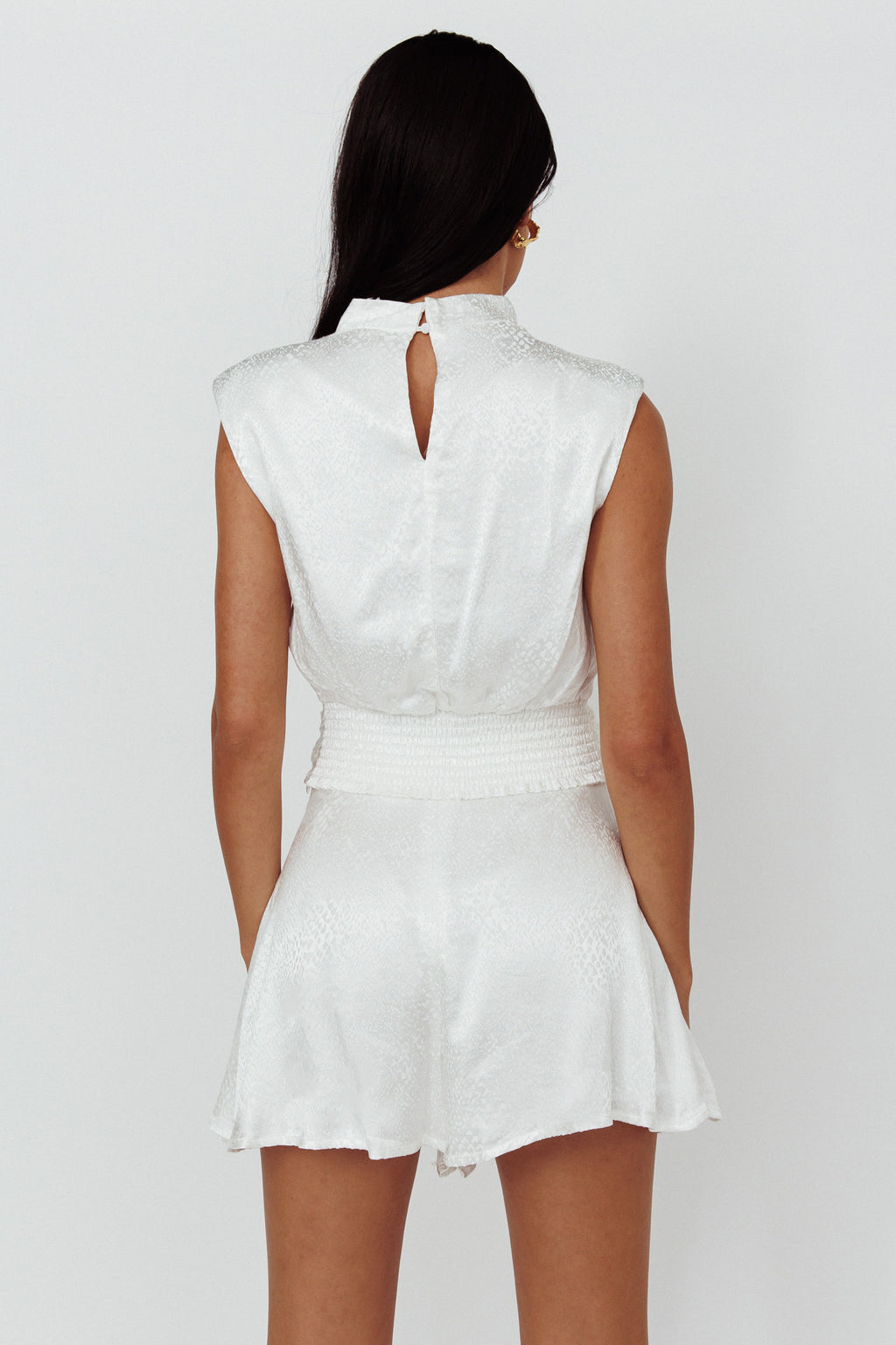 Sailing Snakeskin Texture Shorts White by Selfie Leslie Australia