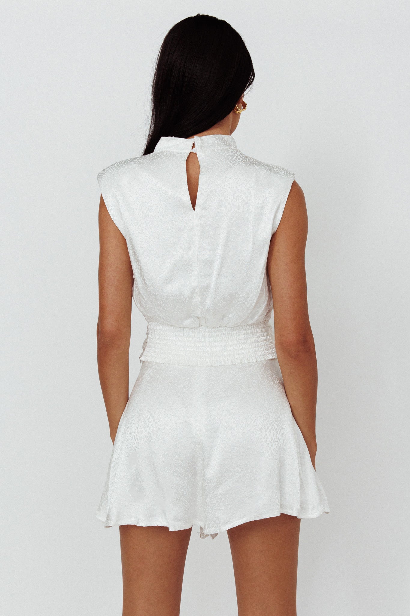 Sailing Snakeskin Texture Shorts White by Selfie Leslie Australia