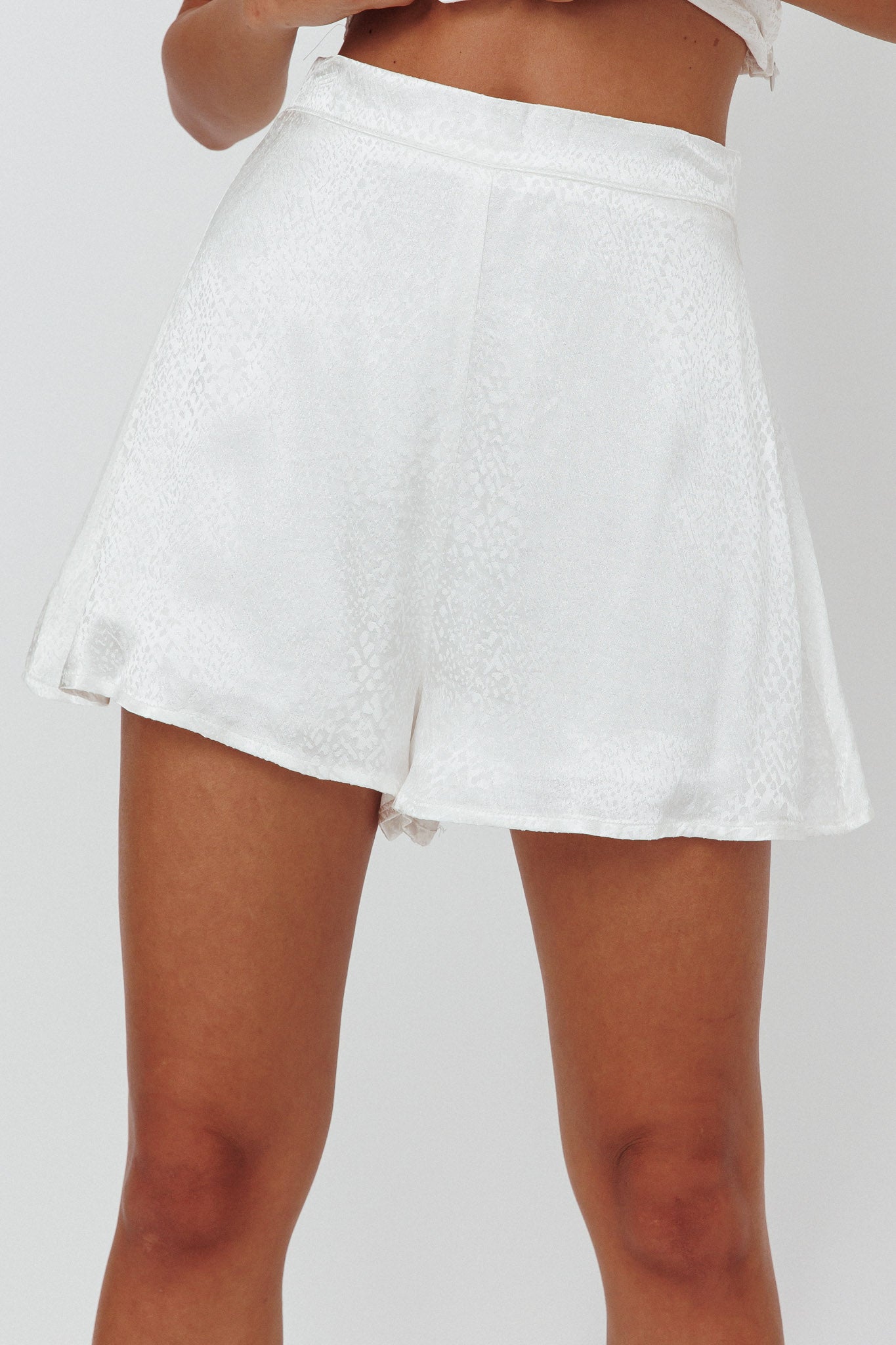 Sailing Snakeskin Texture Shorts White by Selfie Leslie Australia