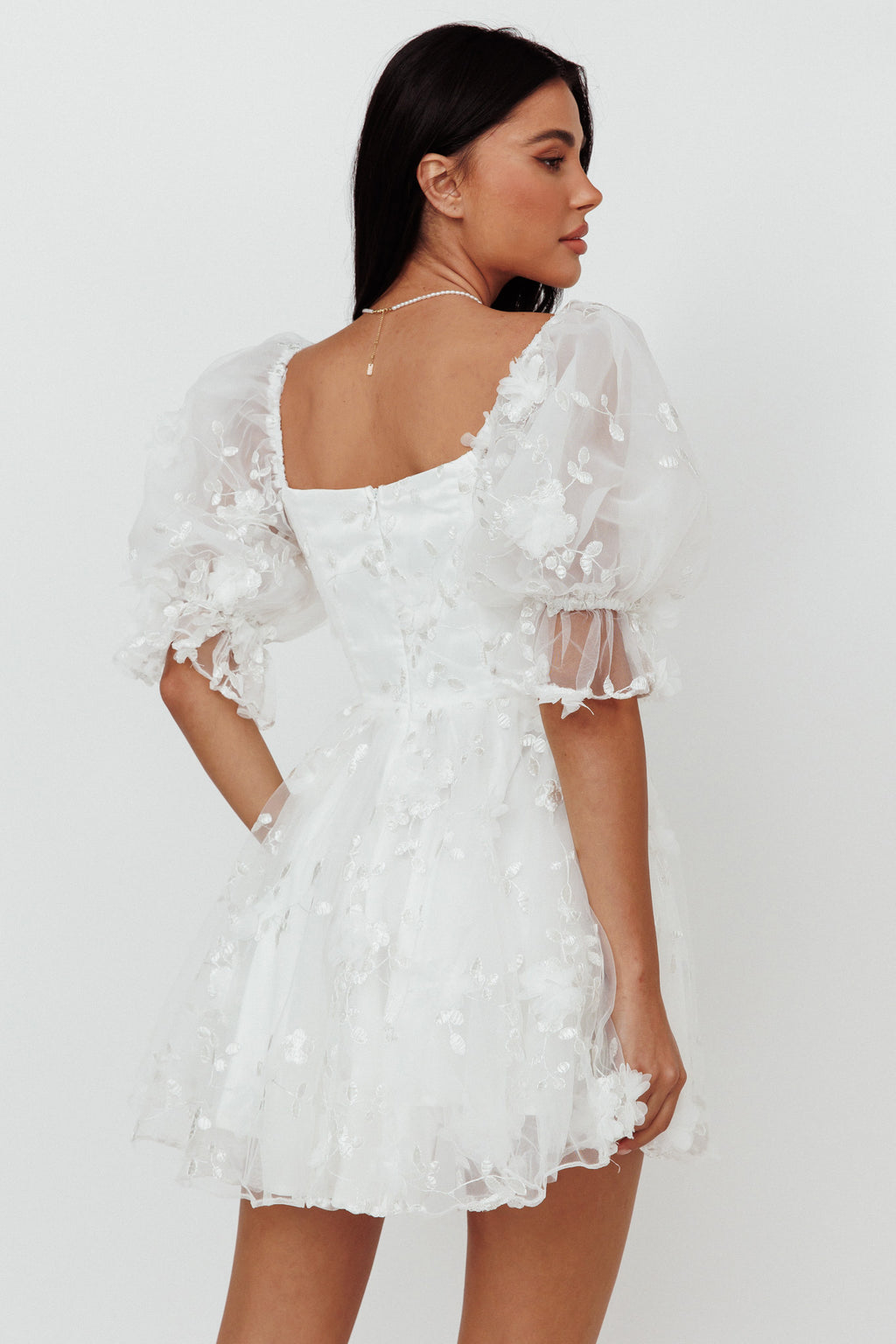 I've Got Sunshine Ruffle Strap Mini Dress Embellished White by Selfie Leslie Australia