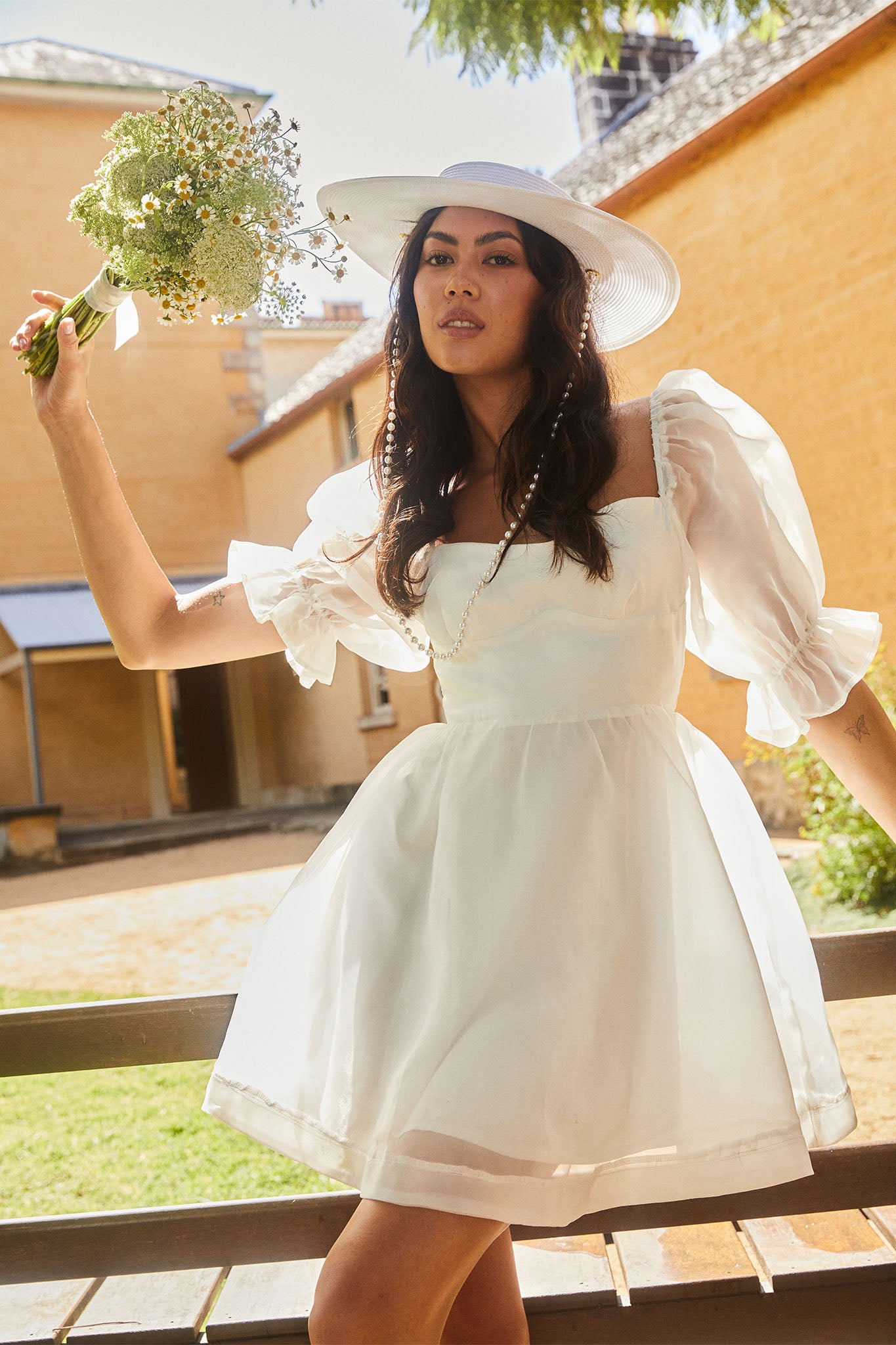 I've Got Sunshine Puff Sleeve Mini Dress White | Selfie Leslie Australia I've Got Sunshine Puff Sleeve Mini Dress White | Selfie Leslie Australia