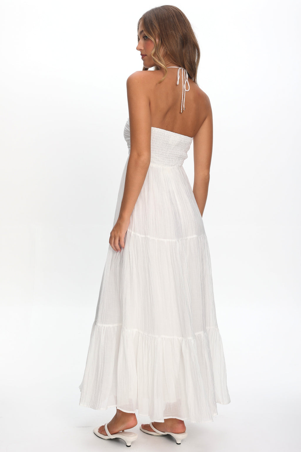 Dorelle V-Bust Halter Maxi Dress White by Selfie Leslie Australia