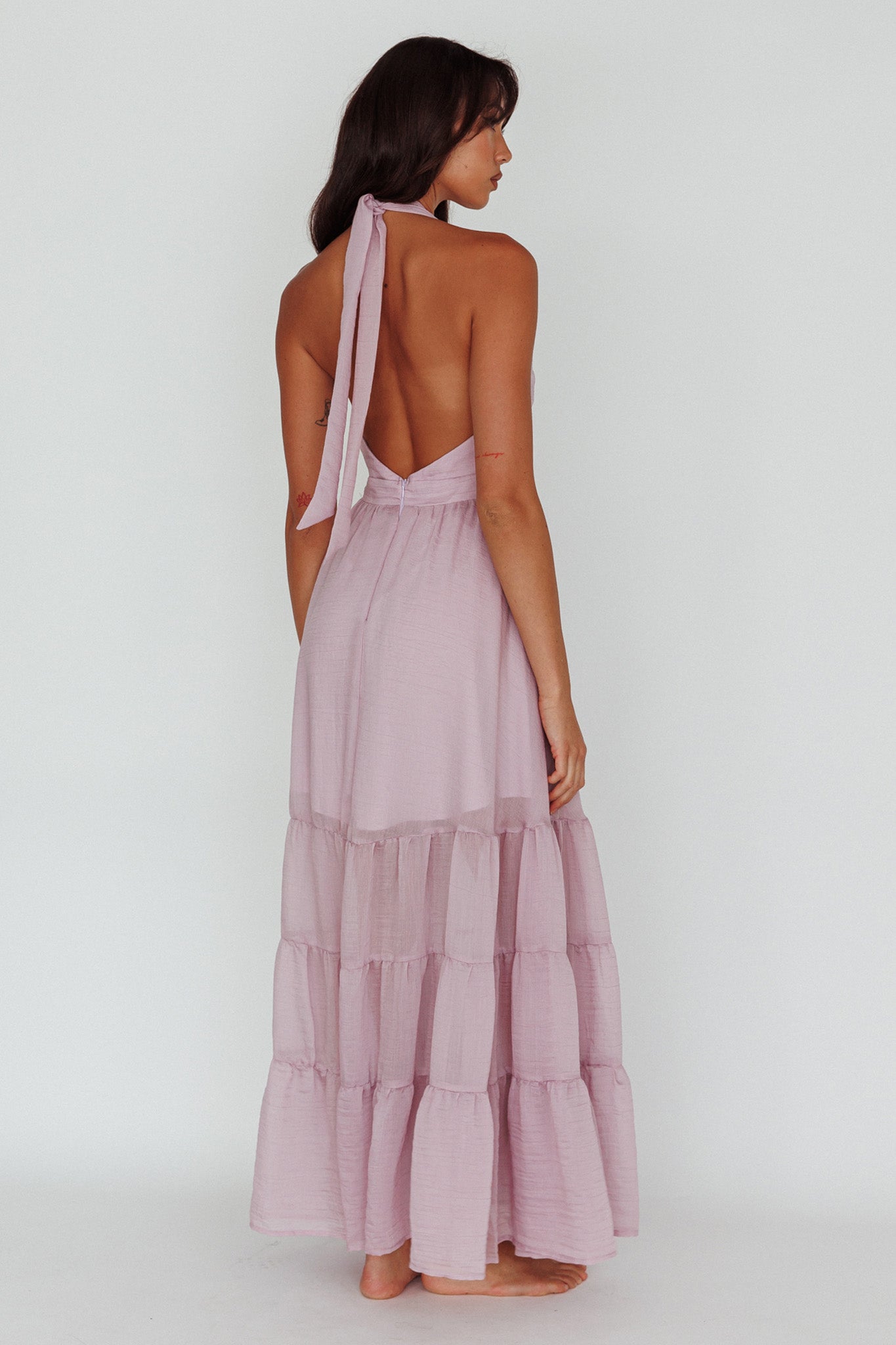 Jalisco Sun Halterneck Maxi Dress Lilac by Selfie Leslie Australia
