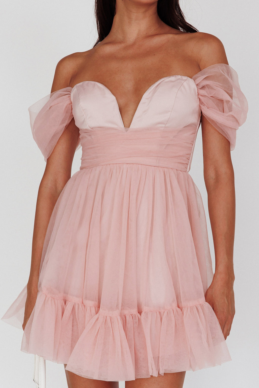 Pixi Off-Shoulder Lace-Up Back Back Pink by Selfie Leslie Australia