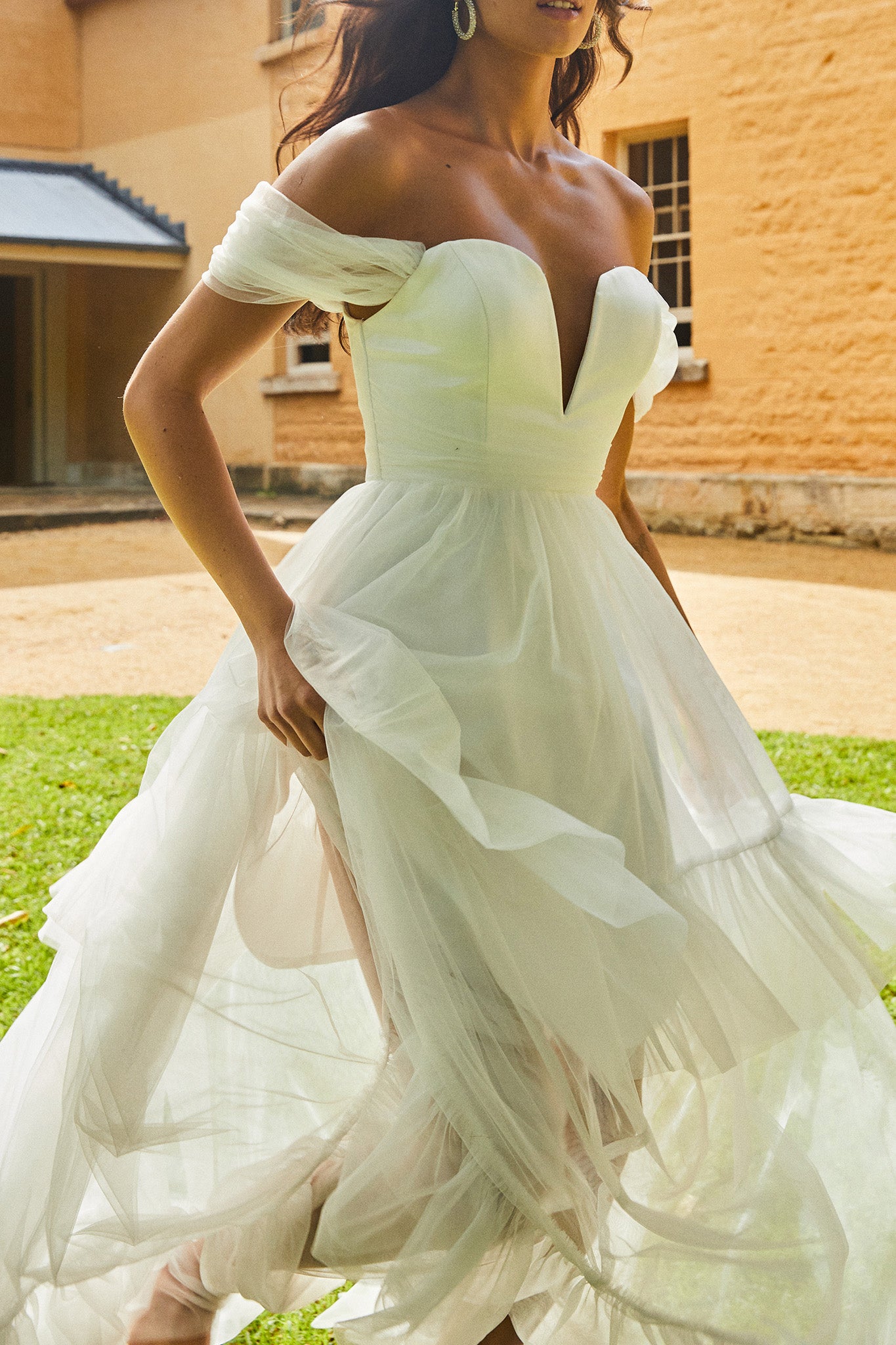 Pixi Off Shoulder Maxi Dress White by Selfie Leslie Australia