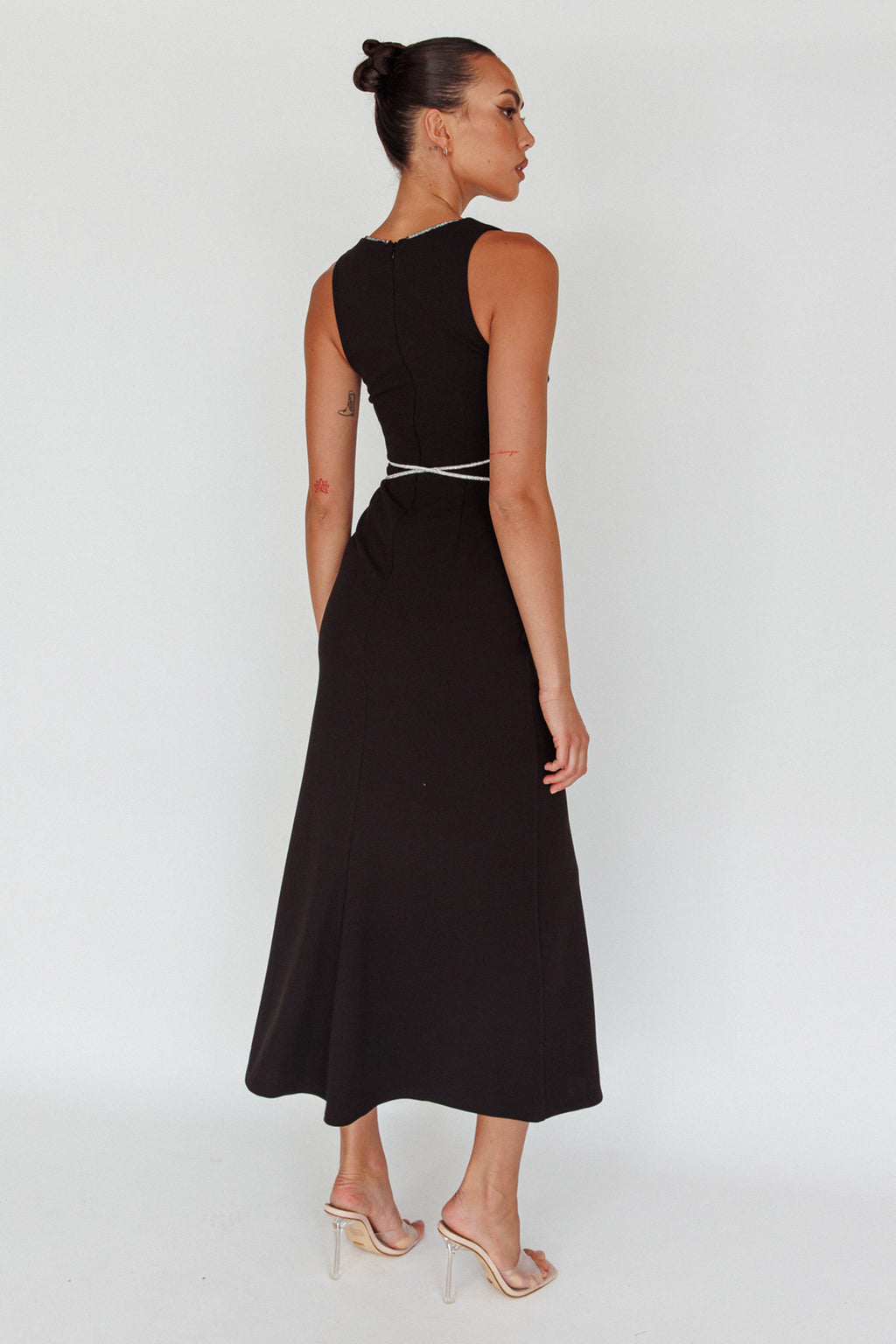 Del Sol Diamante Rope Maxi Dress Black by Selfie Leslie Australia