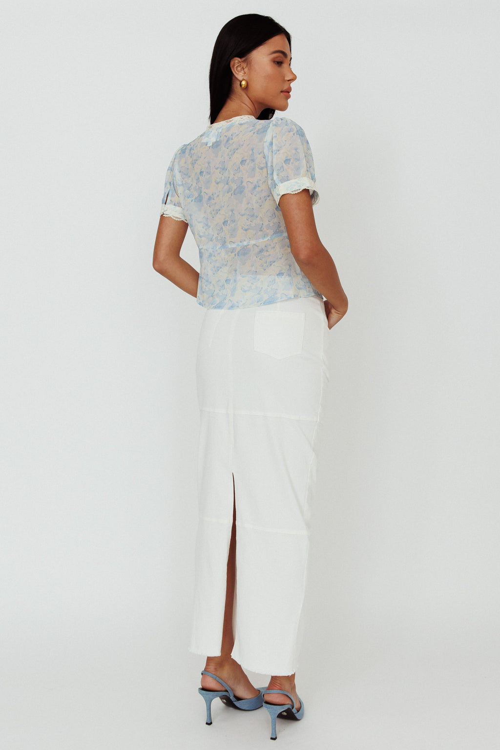 Thalia Pocket Maxi Skirt White by Selfie Leslie Australia