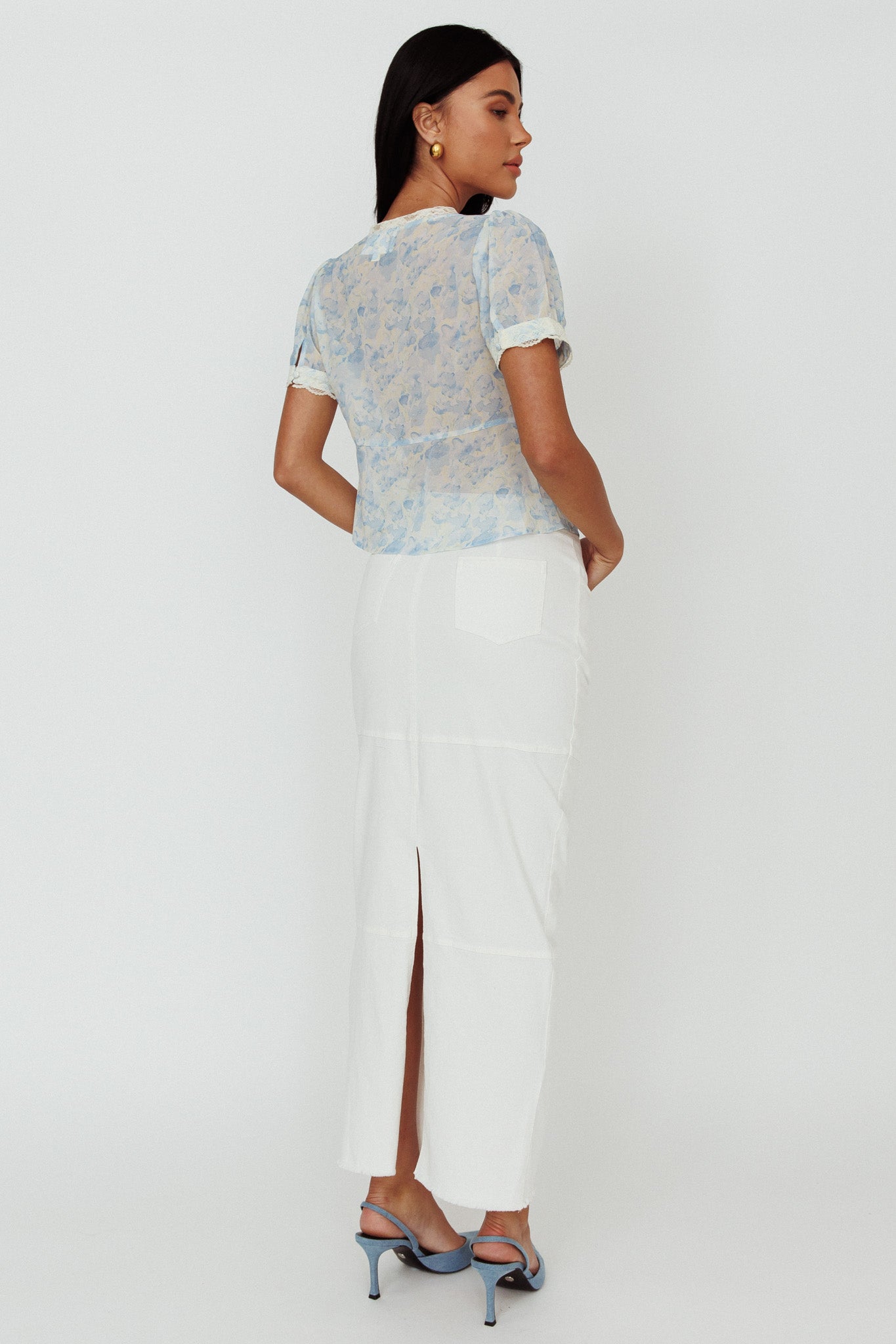 Thalia Pocket Maxi Skirt White by Selfie Leslie Australia