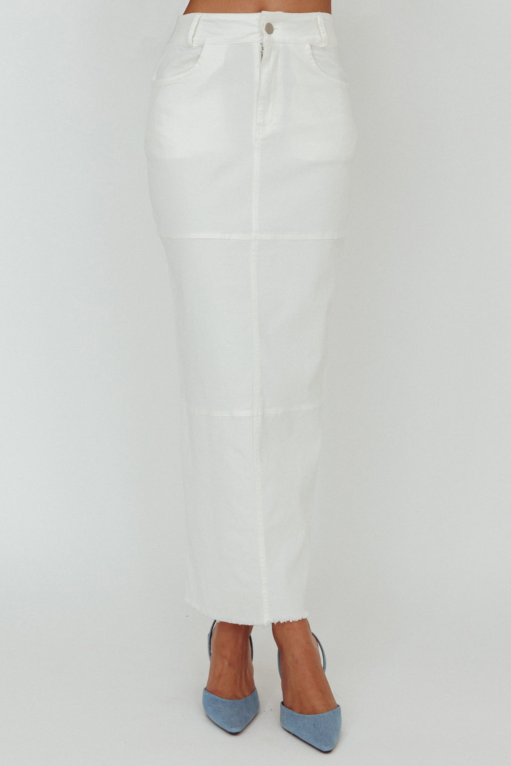 Thalia Pocket Maxi Skirt White by Selfie Leslie Australia