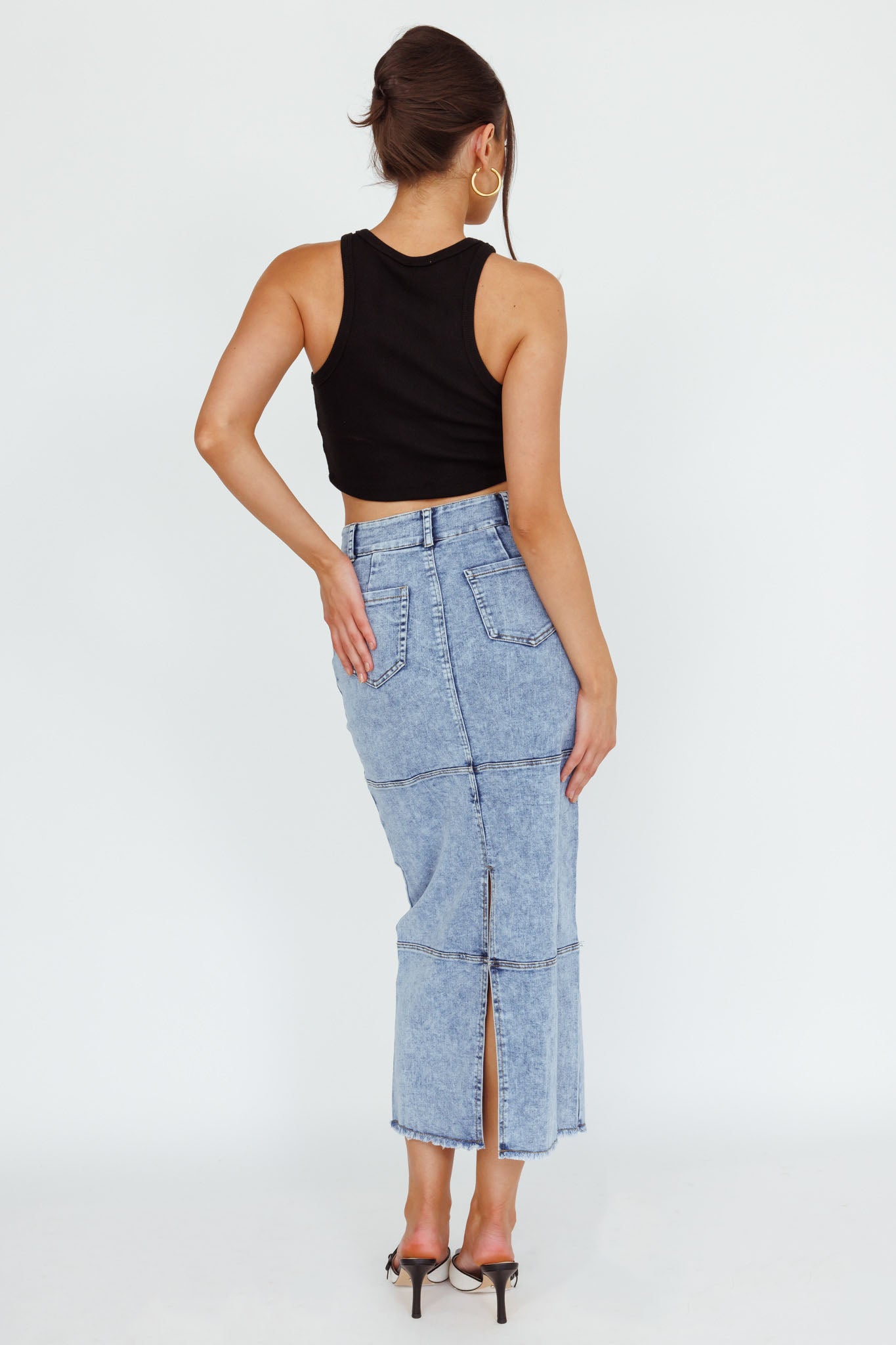 Thalia Pocket Midi Skirt Denim by Selfie Leslie Australia
