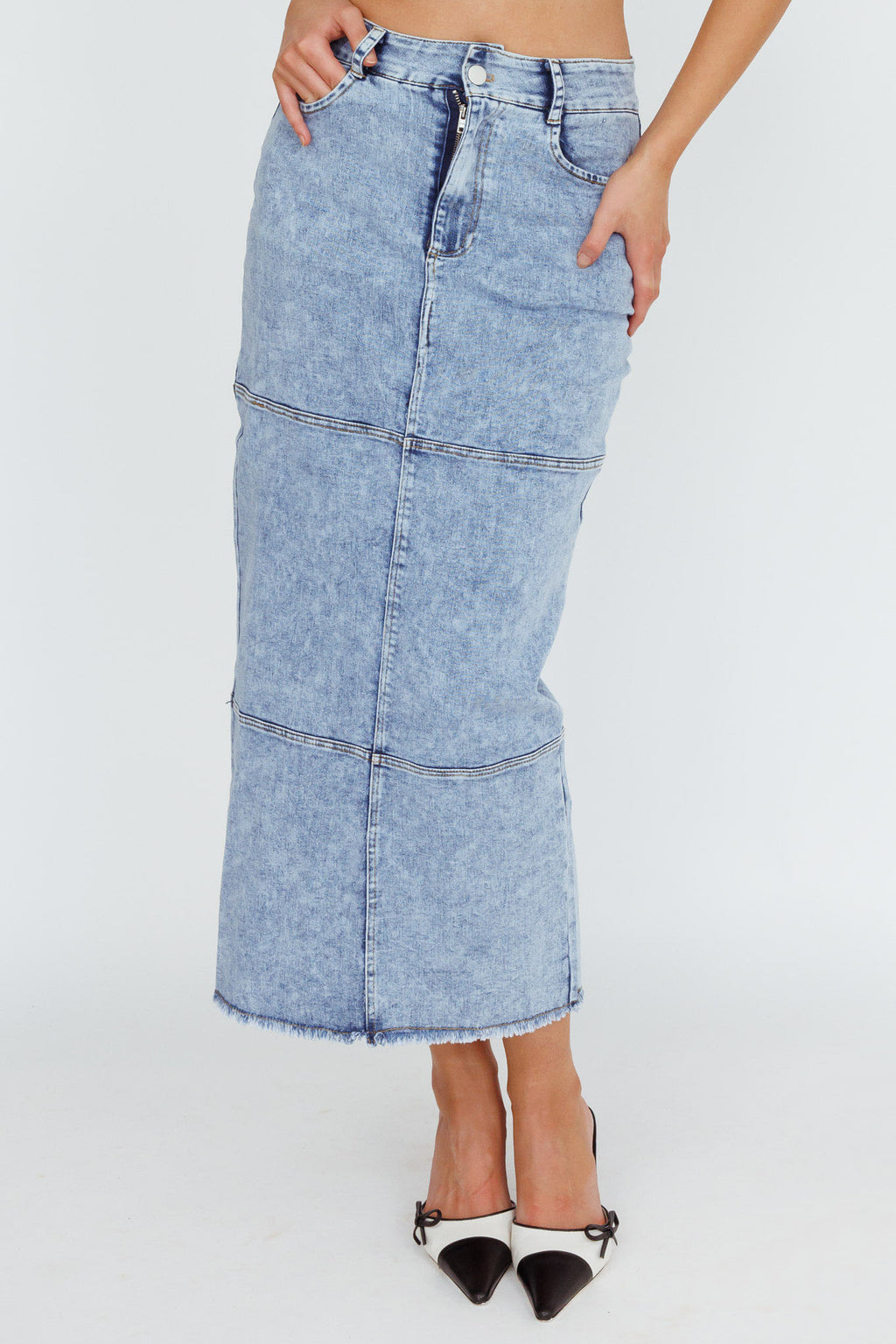 Thalia Pocket Midi Skirt Denim by Selfie Leslie Australia
