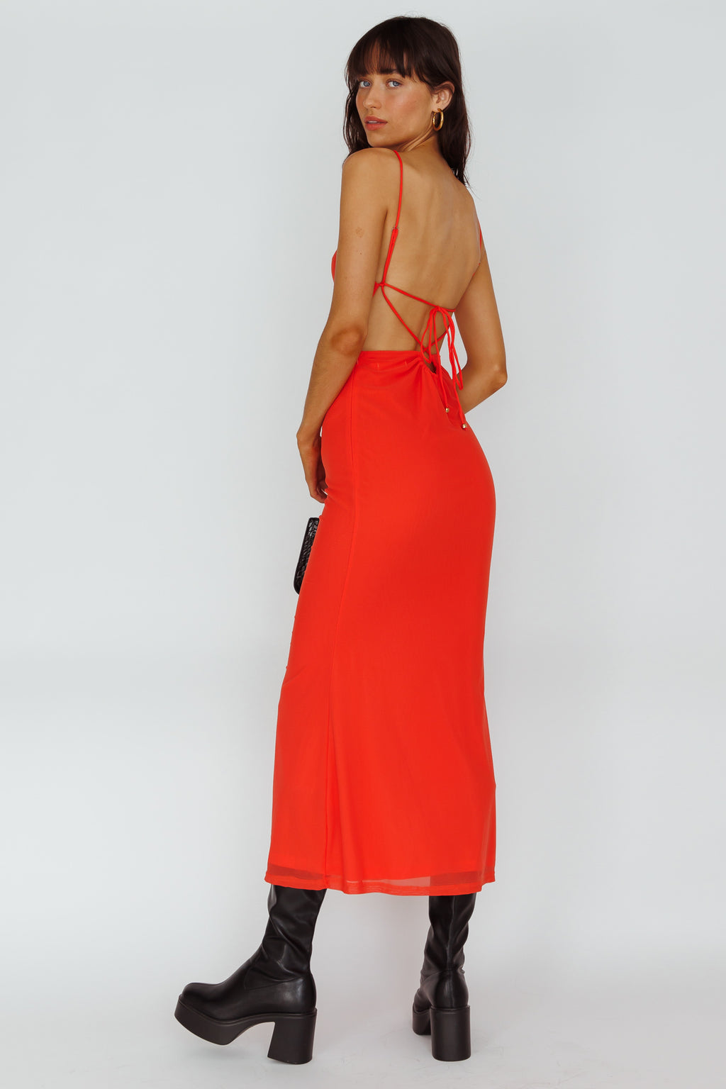 Genova Strappy Back Maxi Dress Coral by Selfie Leslie Australia
