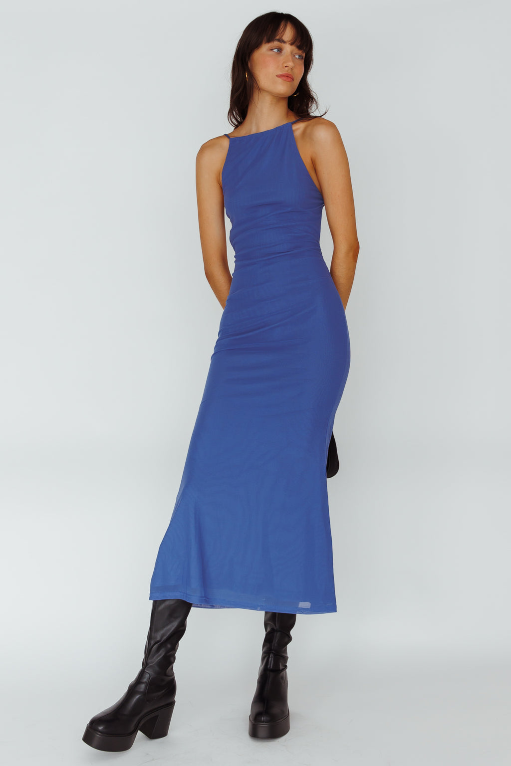 Genova Strappy Back Maxi Dress Midnight Blue by Selfie Leslie Australia
