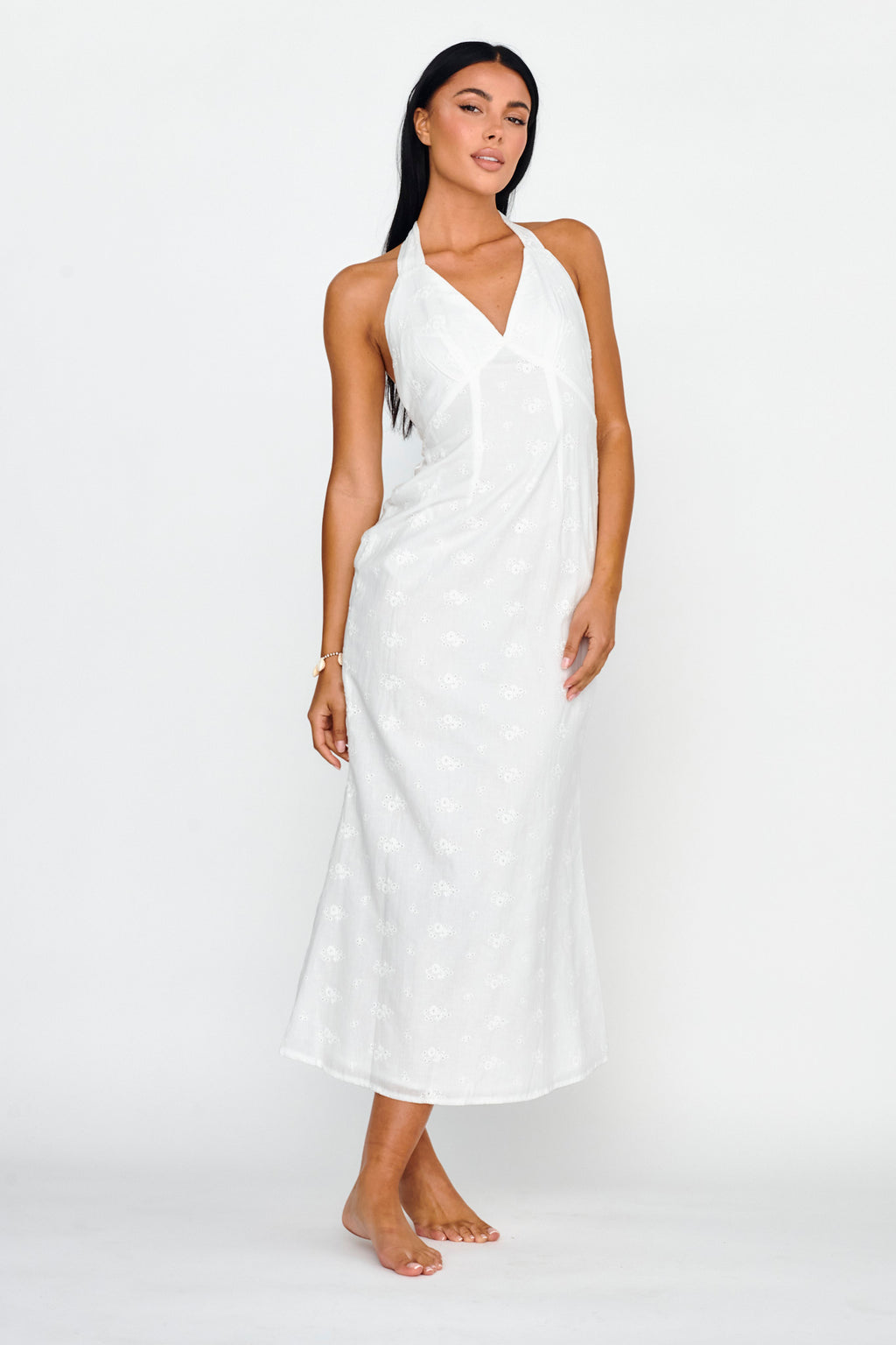 Lavara Halterneck Midi Dress White by Selfie Leslie Australia
