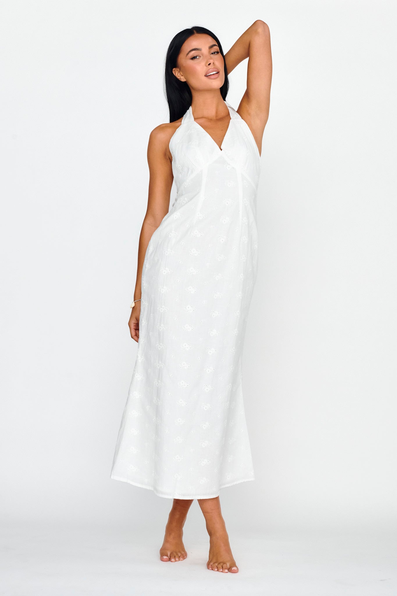 Lavara Halterneck Midi Dress White by Selfie Leslie Australia