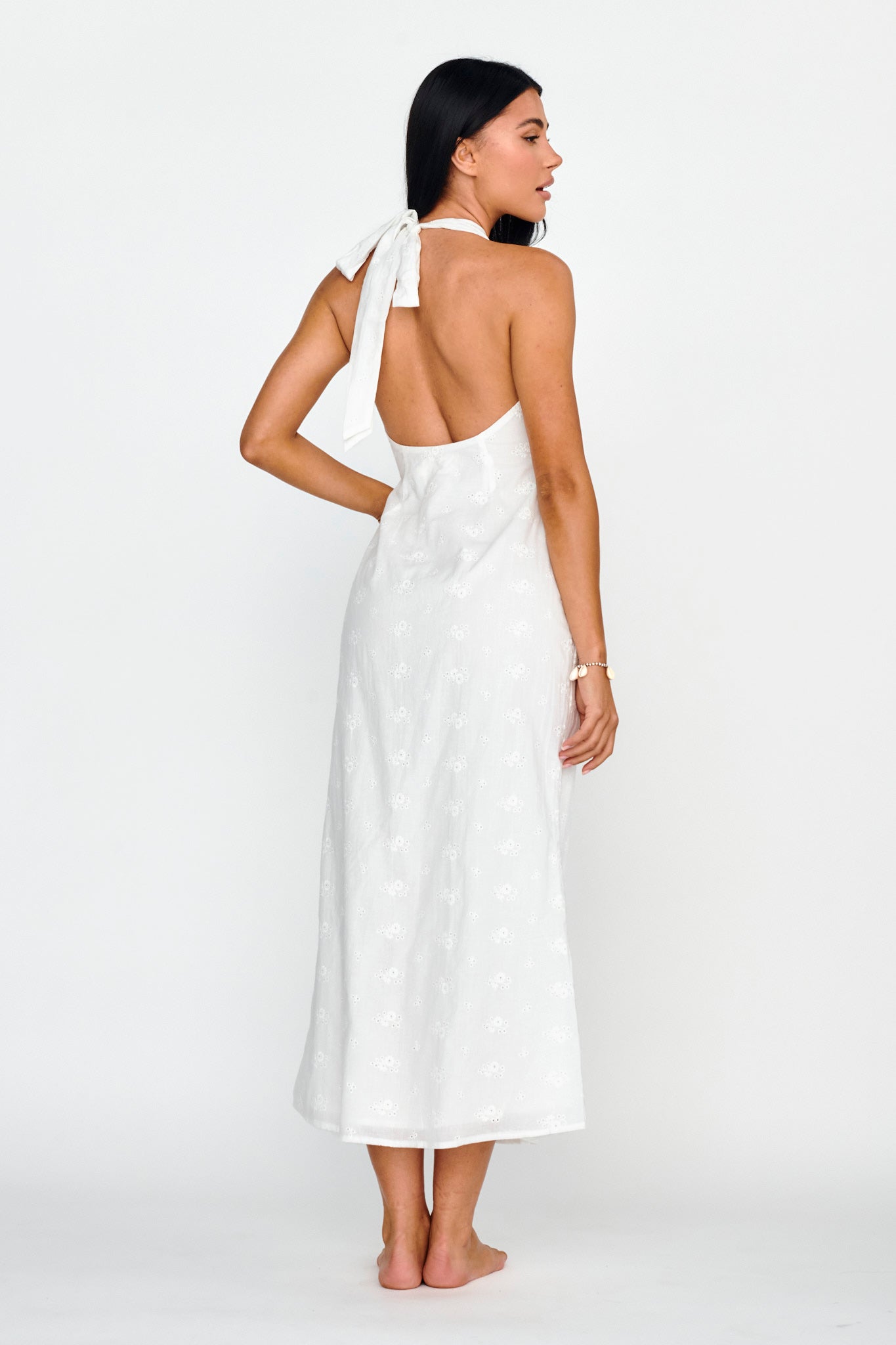 Lavara Halterneck Midi Dress White by Selfie Leslie Australia