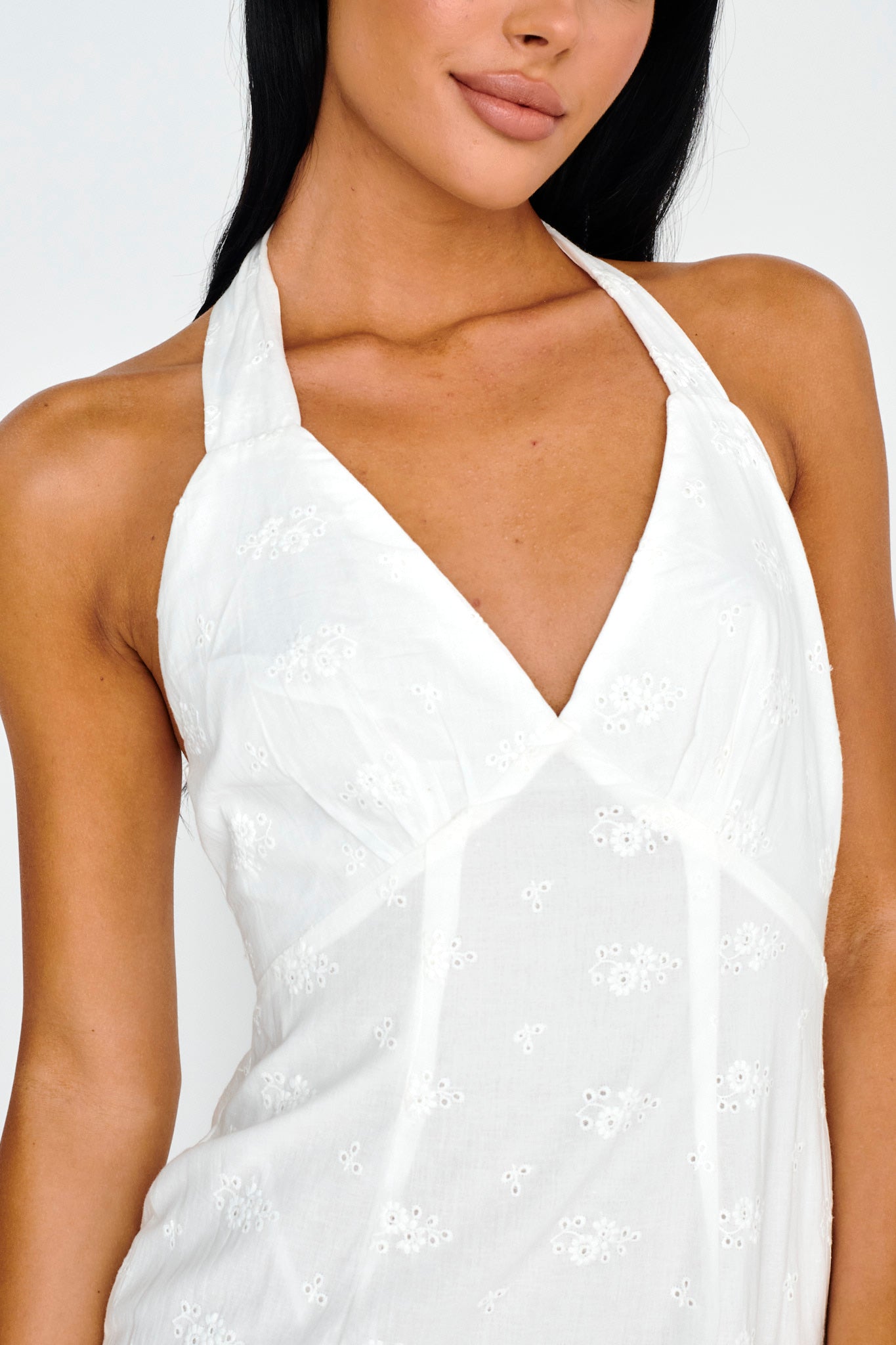 Lavara Halterneck Midi Dress White by Selfie Leslie Australia