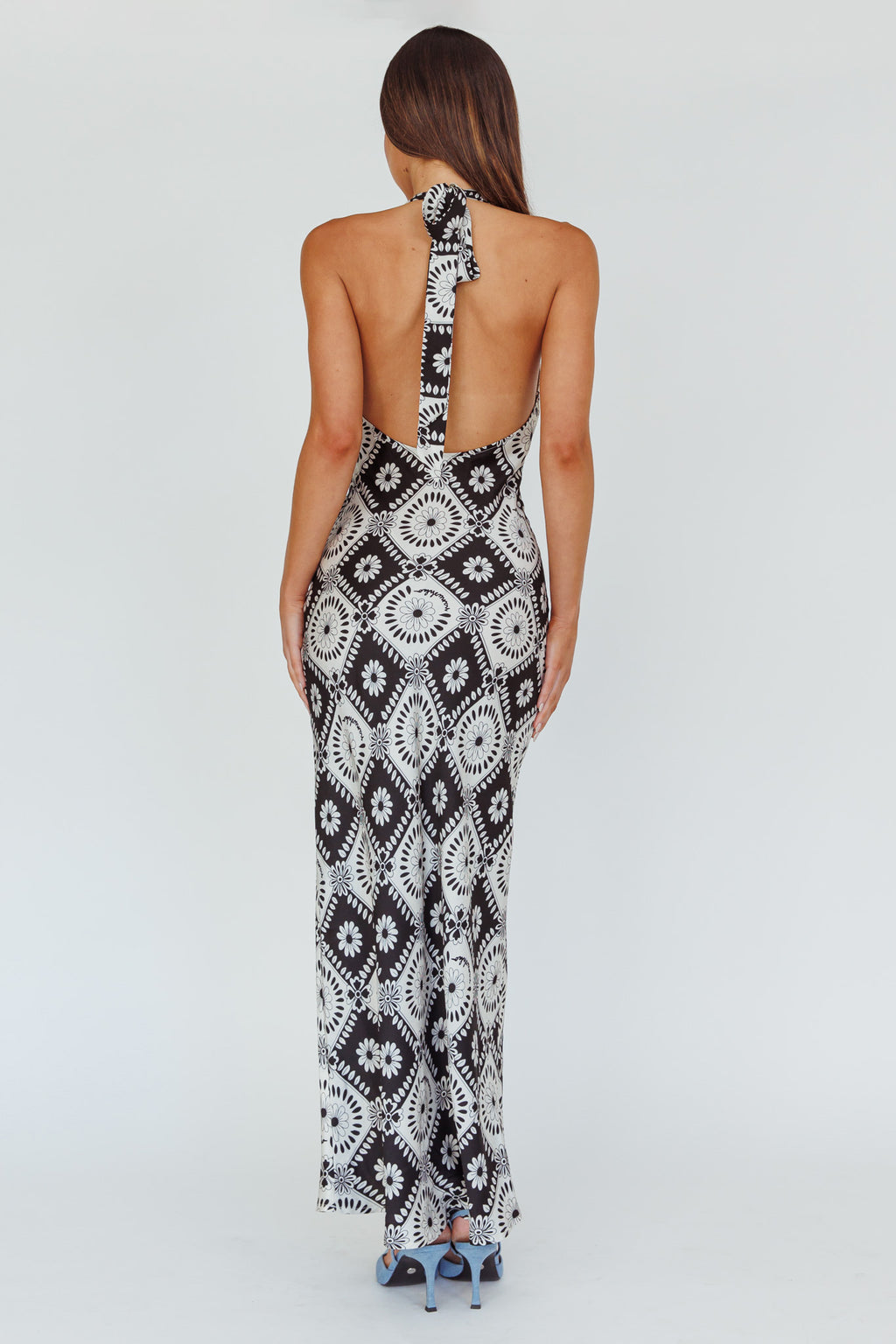 Lavara Halterneck Midi Dress Floral Black by Selfie Leslie Australia