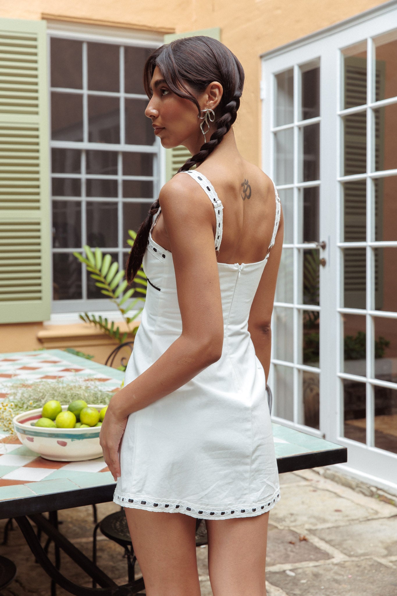 Sunbeam Ribbon Trim Mini Dress White– Selfie Leslie Australia