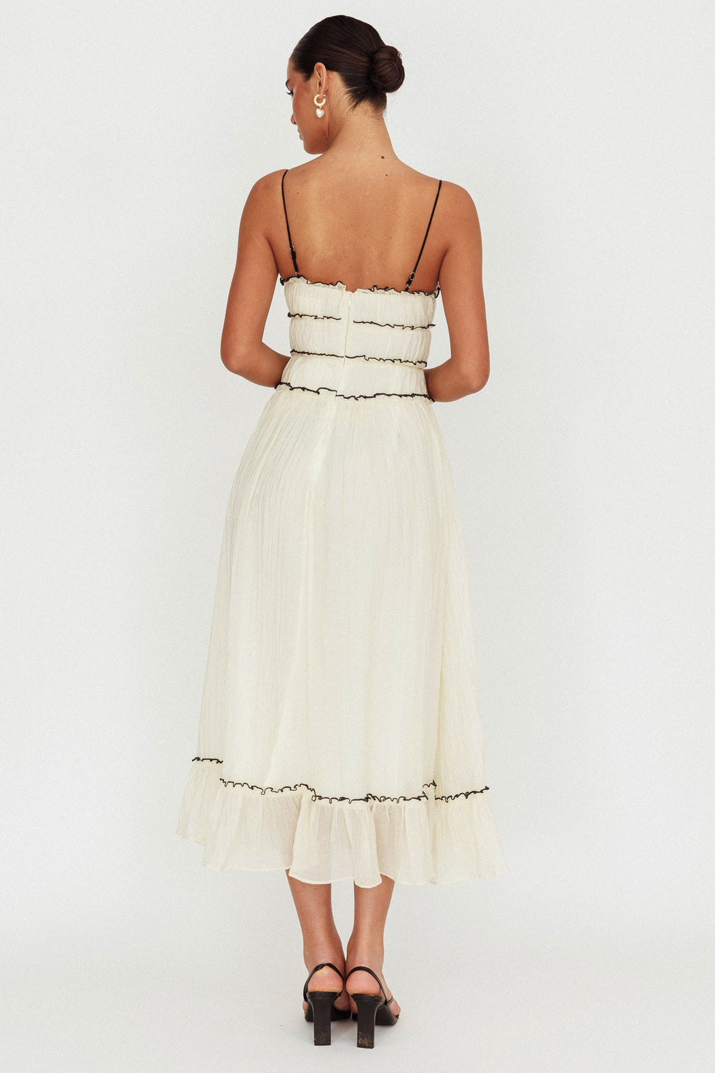 Maidens Tie Accent Maxi Dress Cream by Selfie Leslie Australia