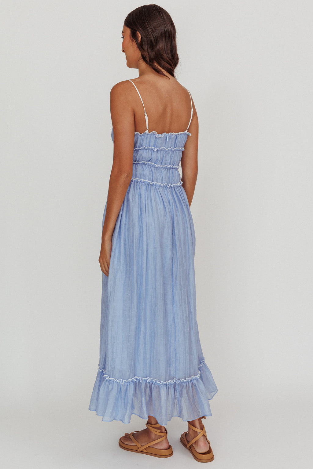 Maidens Tie Accent Maxi Dress Cloud Blue by Selfie Leslie Australia