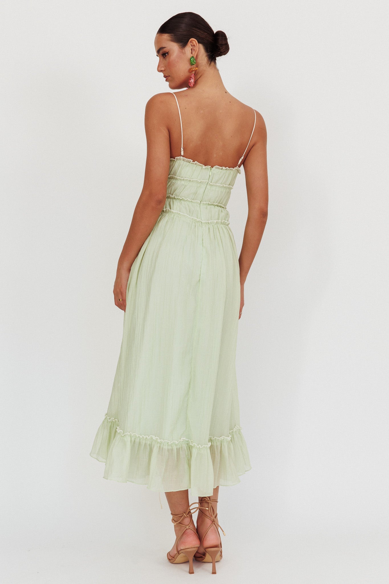 Maidens Tie Accent Maxi Dress Sage by Selfie Leslie Australia
