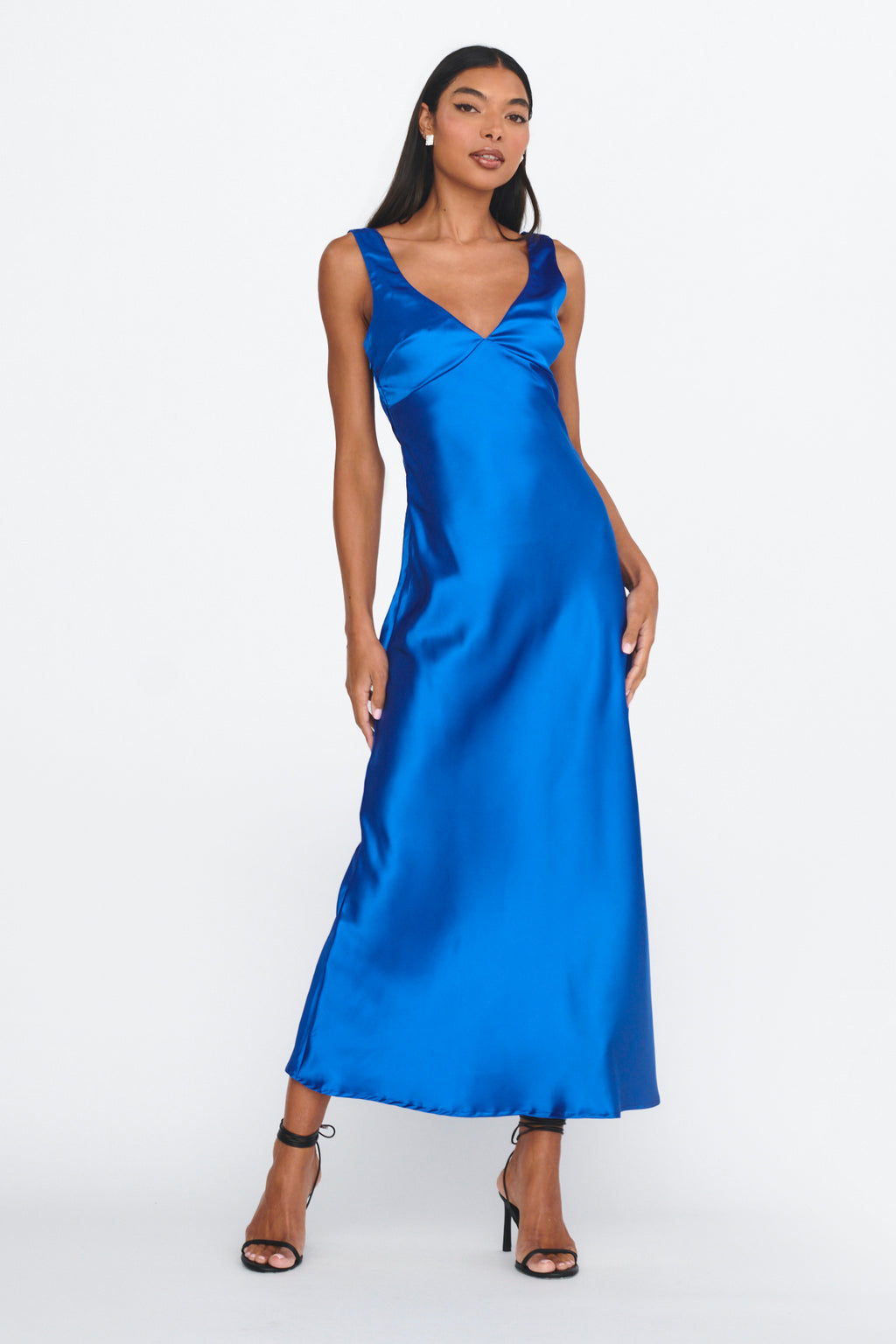 Jelena Draped Back Maxi Dress Sapphire by Selfie Leslie Australia
