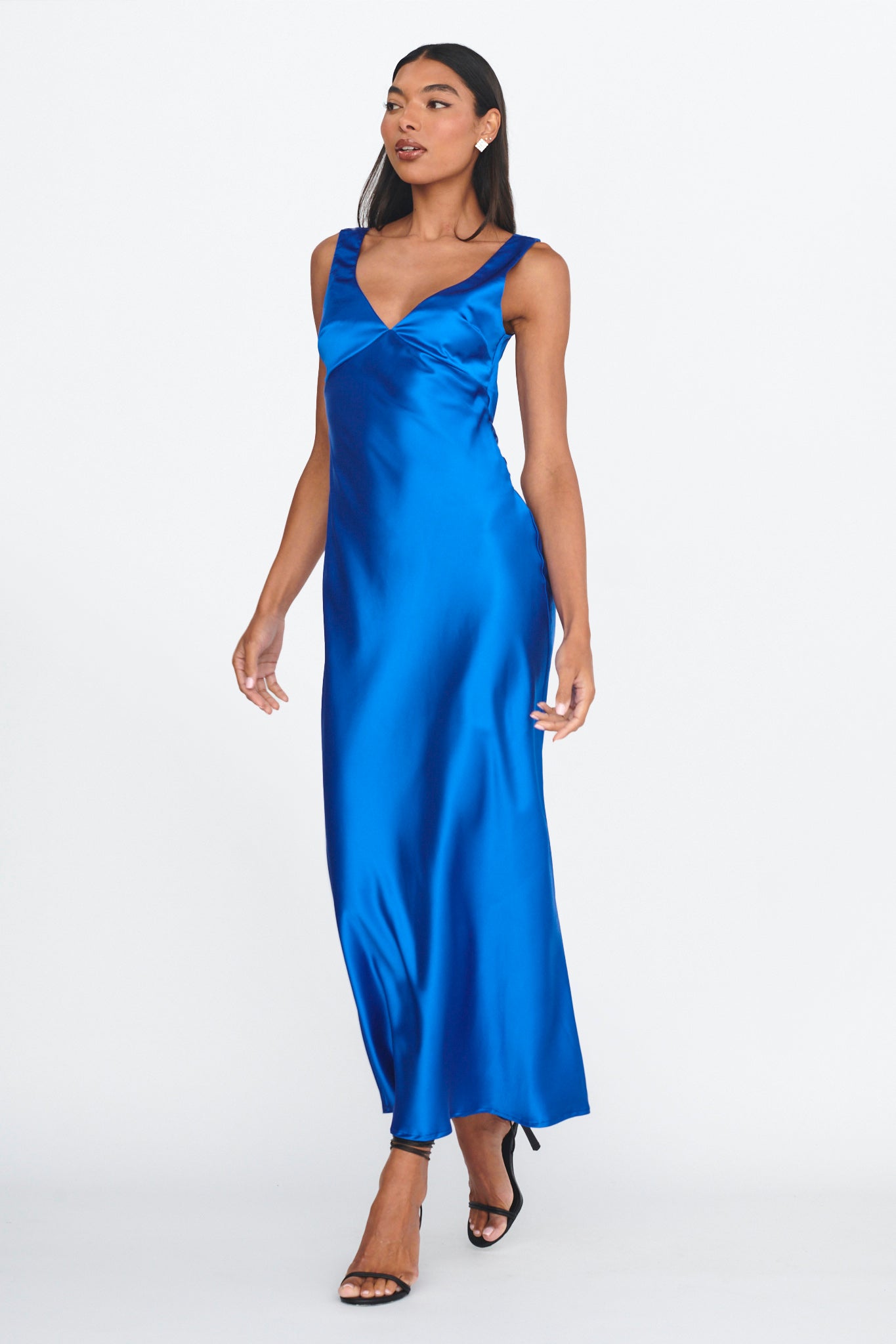 Jelena Draped Back Maxi Dress Sapphire by Selfie Leslie Australia