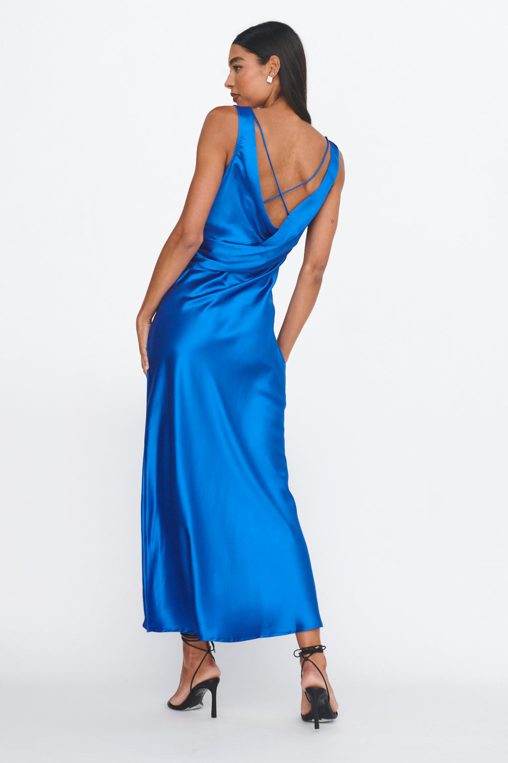 Jelena Draped Back Maxi Dress Sapphire by Selfie Leslie Australia