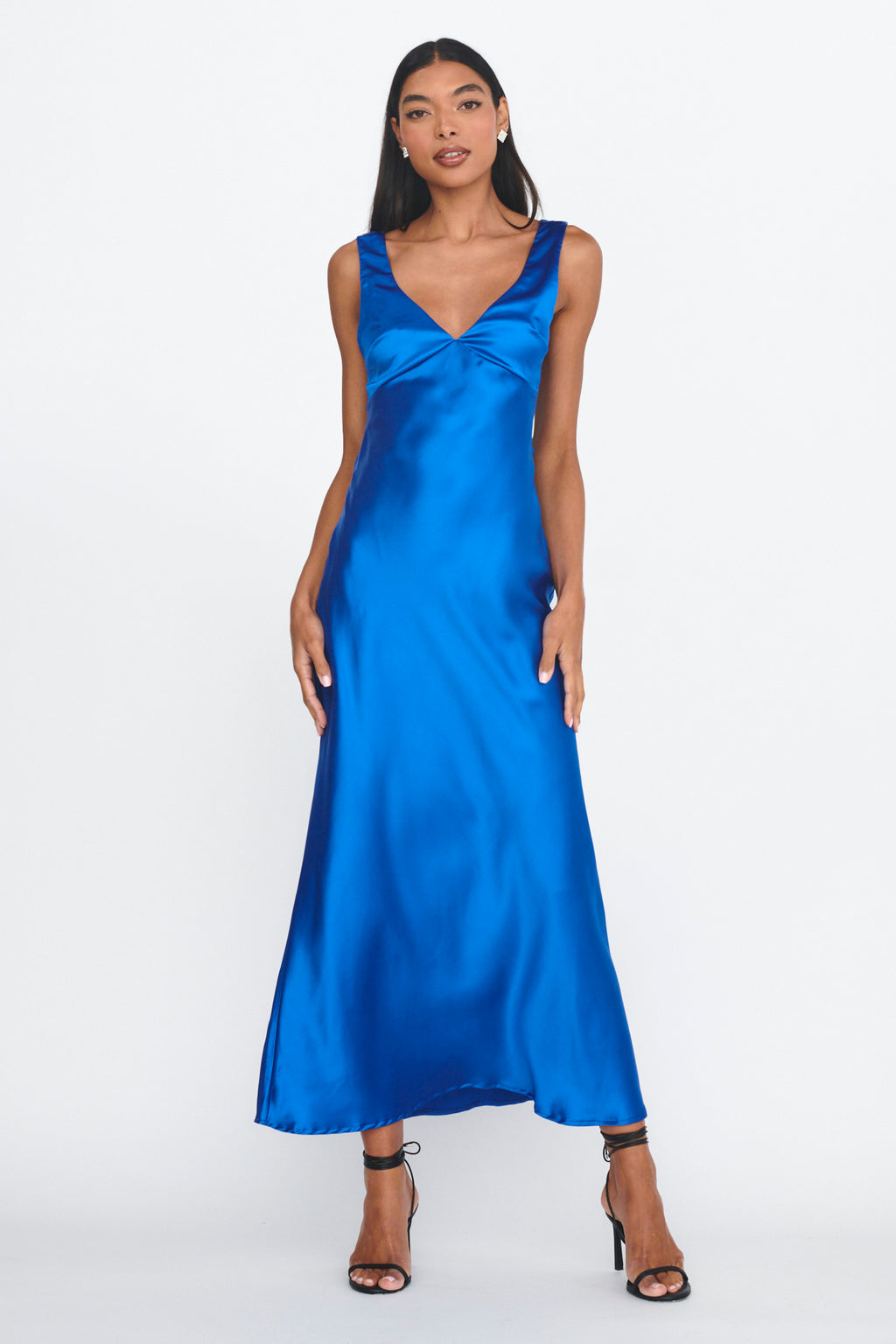 Jelena Draped Back Maxi Dress Sapphire by Selfie Leslie Australia