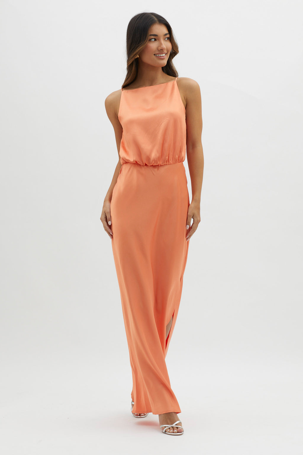 Midnight Hour Side Split Midi Dress Sunset by Selfie Leslie Australia