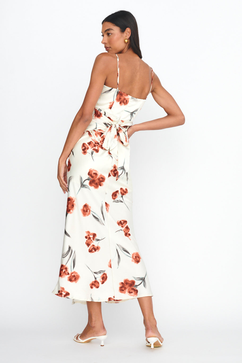 Corinna Tied Waist Split Dress Floral Poppy by Selfie Leslie Australia
