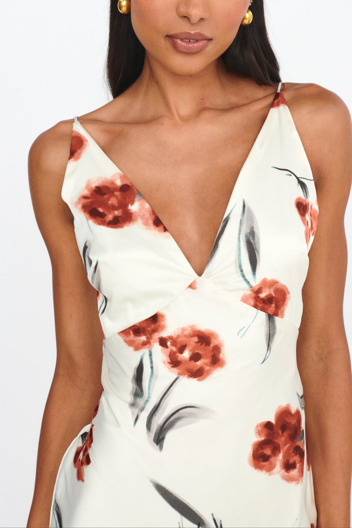 Corinna Tied Waist Split Dress Floral Poppy by Selfie Leslie Australia