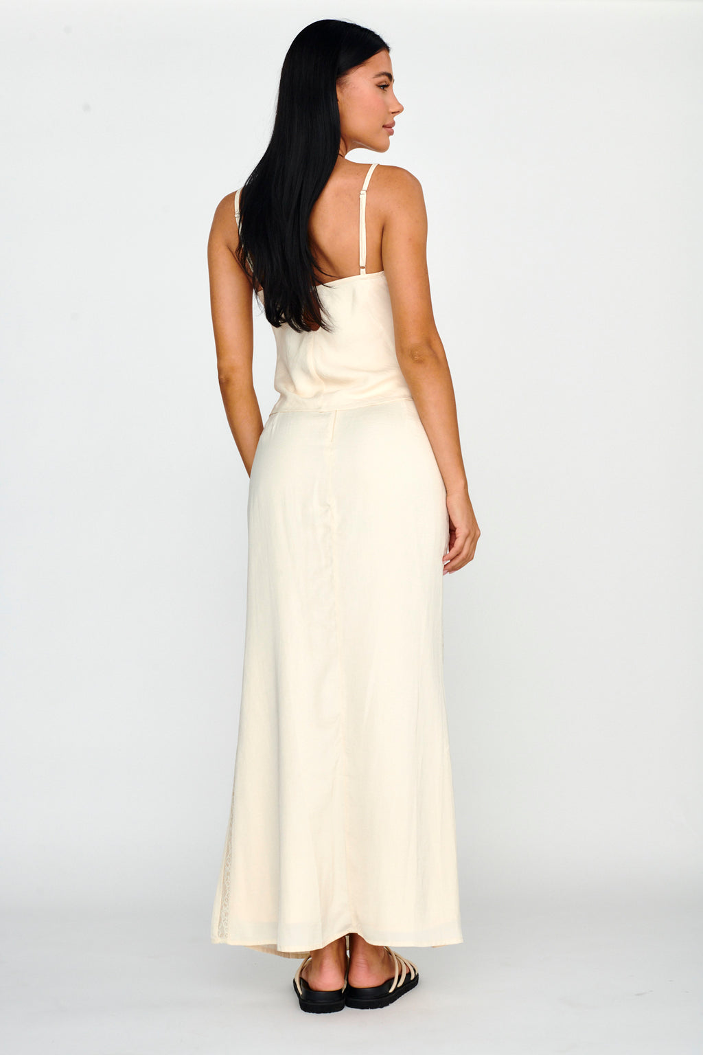 Pammy Lace Trim Maxi Skirt Oyster by Selfie Leslie Australia