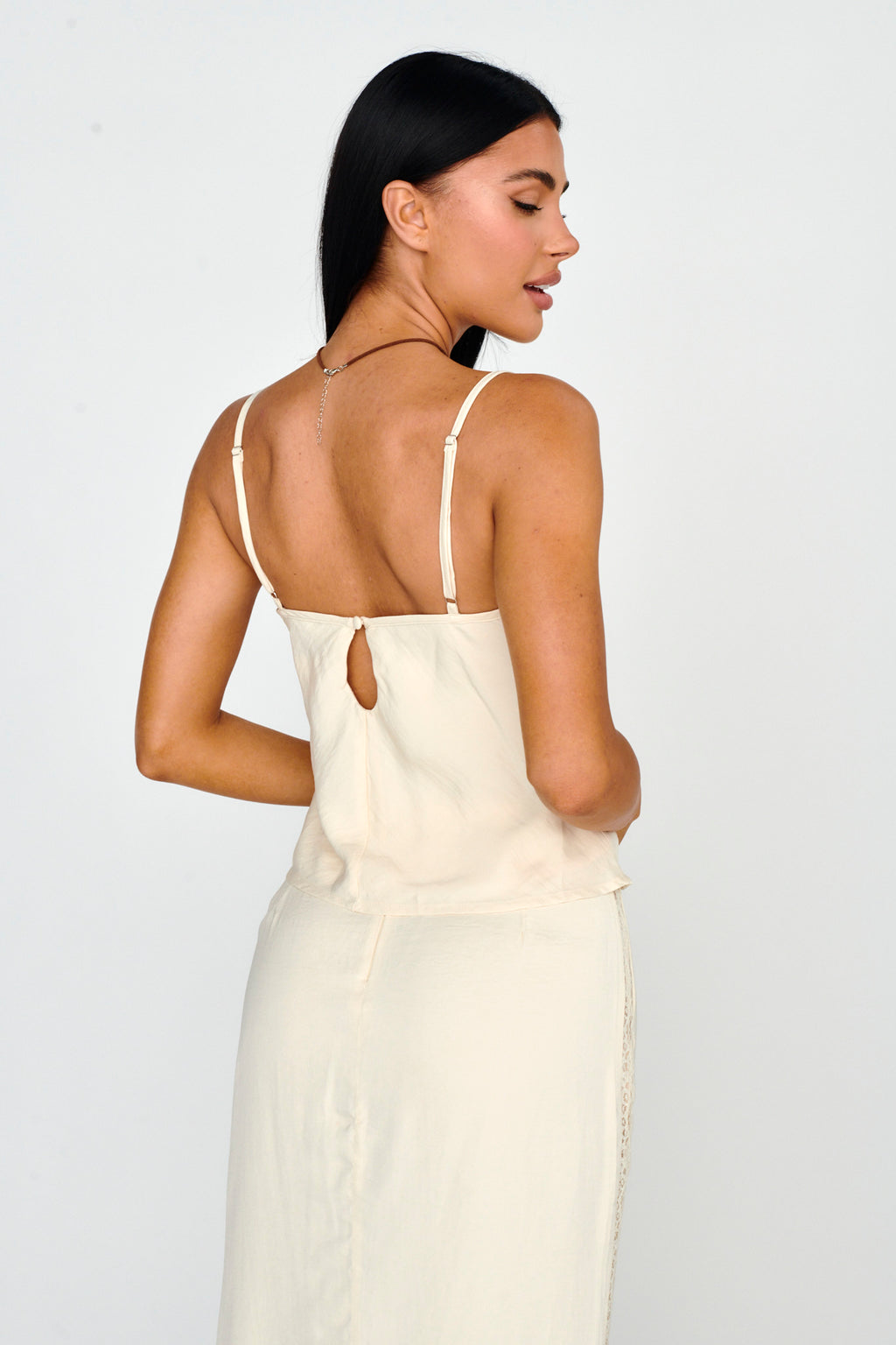 Pammy Lace Trim Top Oyster by Selfie Leslie Australia